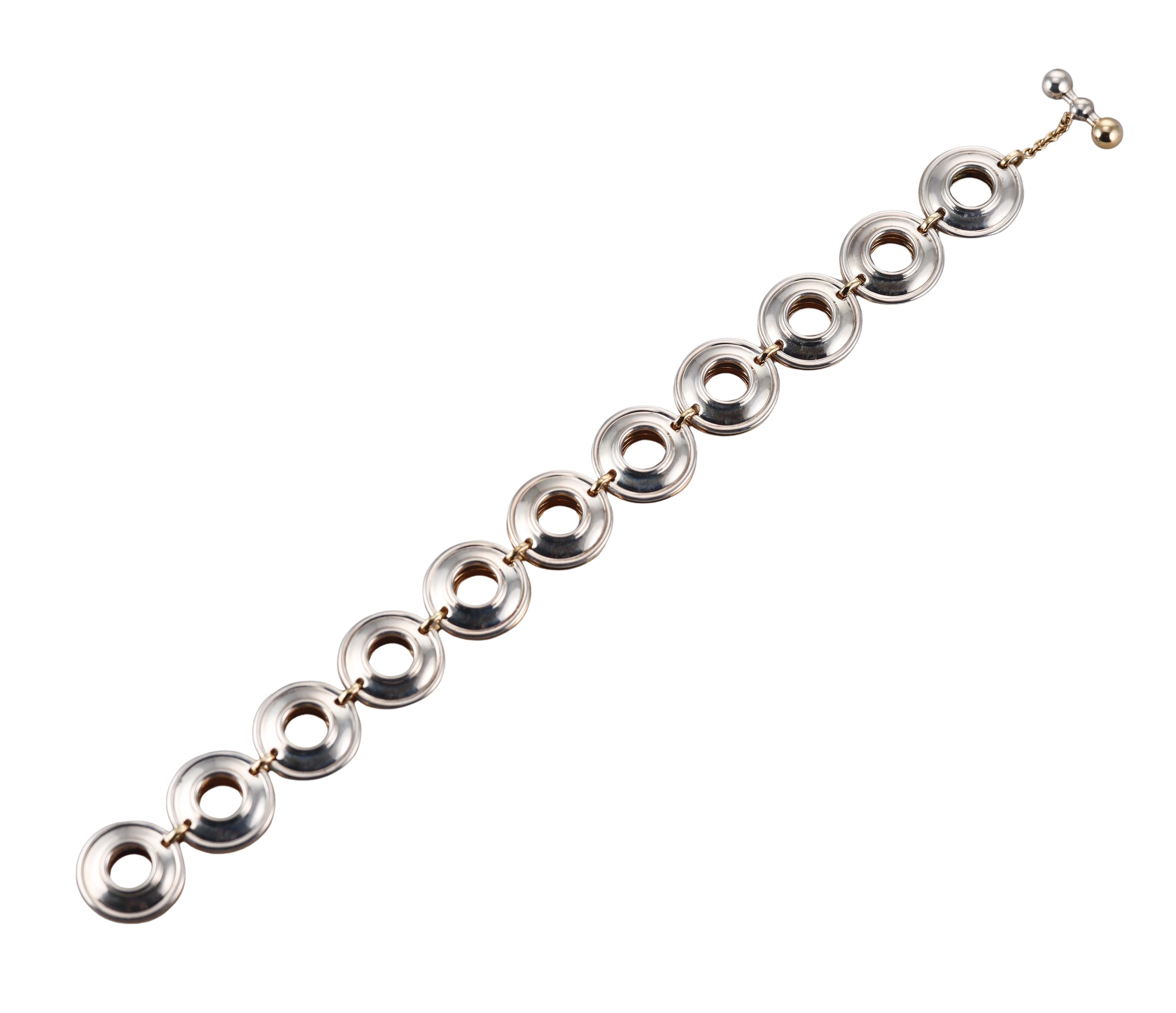 Tiffany & Co Paloma Picasso Vintage Reversible Gold Silver Link Bracelet en vente 1