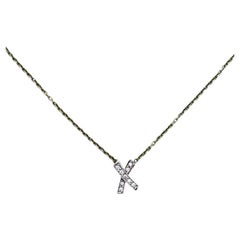 Tiffany & Co. Paloma Picasso X Diamond Necklace in 18K Gold and Platinum