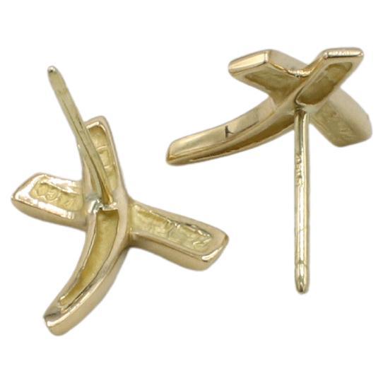 Tiffany & Co. Paloma Picasso X Kiss Graffiti Ohrstecker aus 18 Karat Gelbgold (Moderne) im Angebot