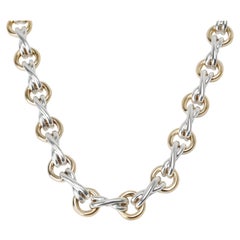 Tiffany & Co. Paloma Picasso X&O Necklace in 18K Yellow Gold/Sterling Silver