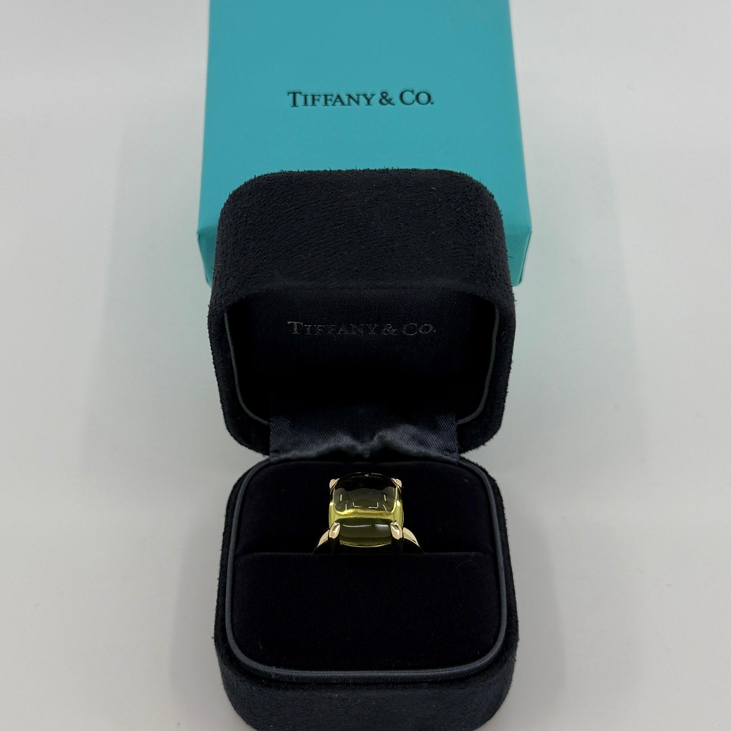 Tiffany & Co Paloma Picasso Yellow Citrine Lemon Quartz Sugarstack 18k Gold Ring 6