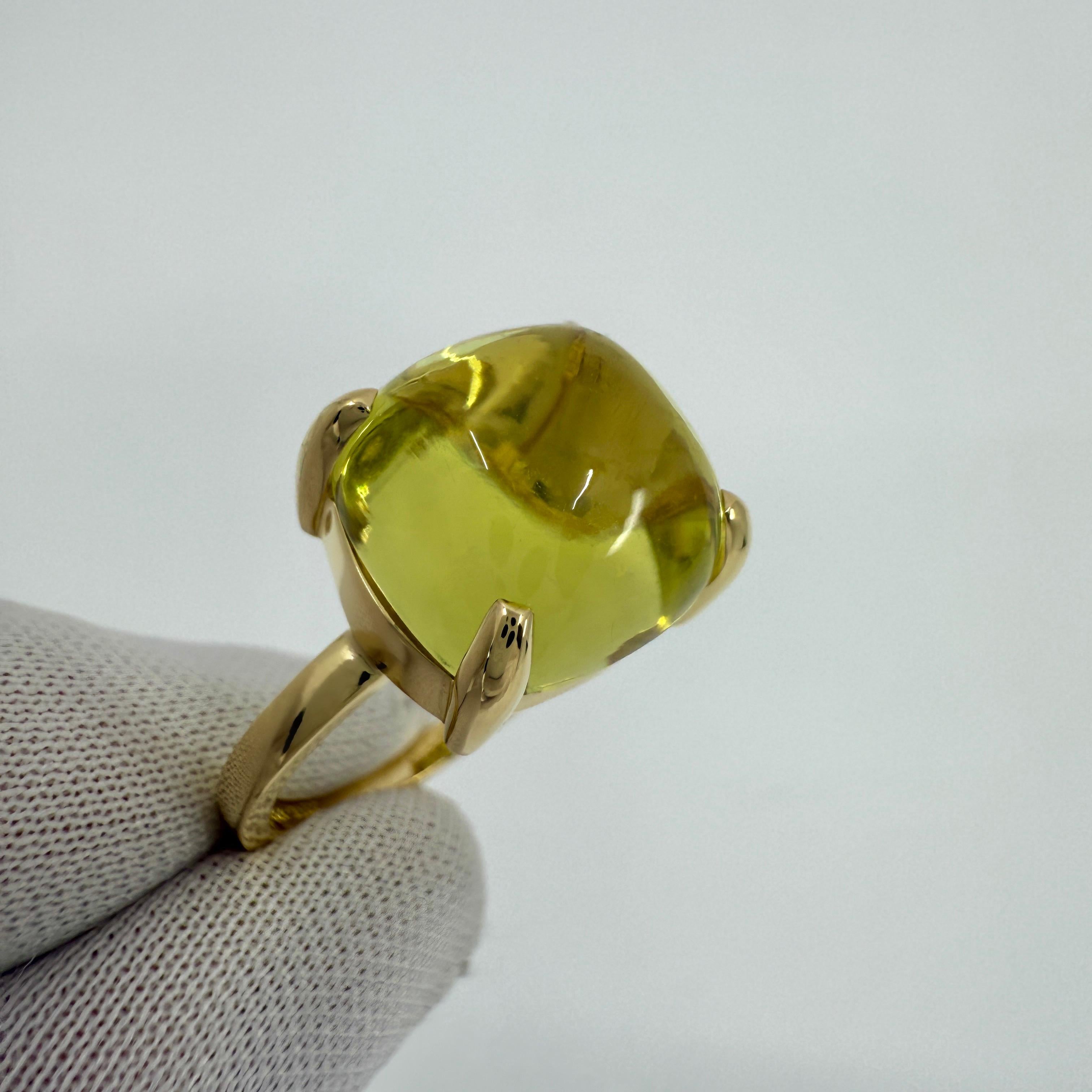 Cabochon Tiffany & Co Paloma Picasso Yellow Citrine Lemon Quartz Sugarstack 18k Gold Ring
