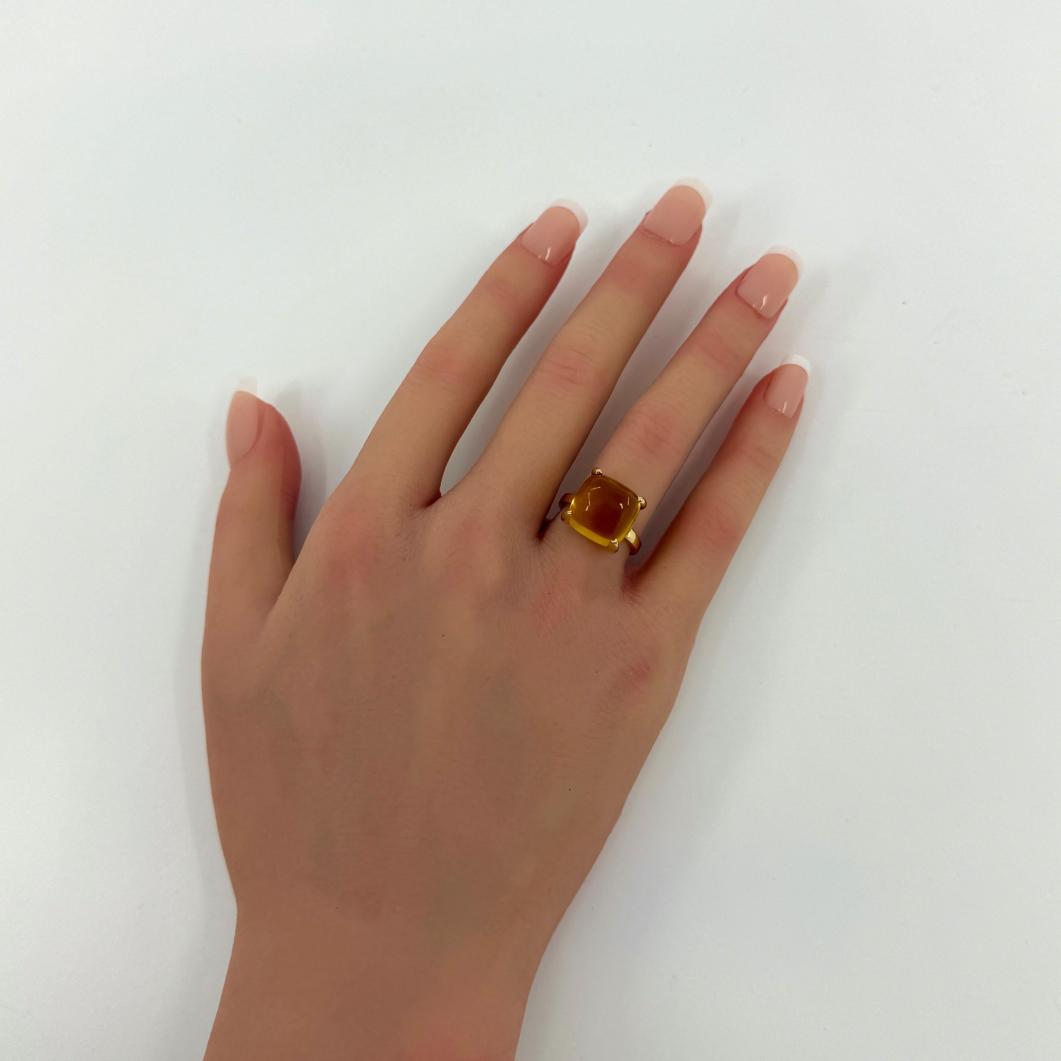Women's or Men's Tiffany & Co Paloma Picasso Yellow Citrine Lemon Quartz Sugarstack 18k Gold Ring