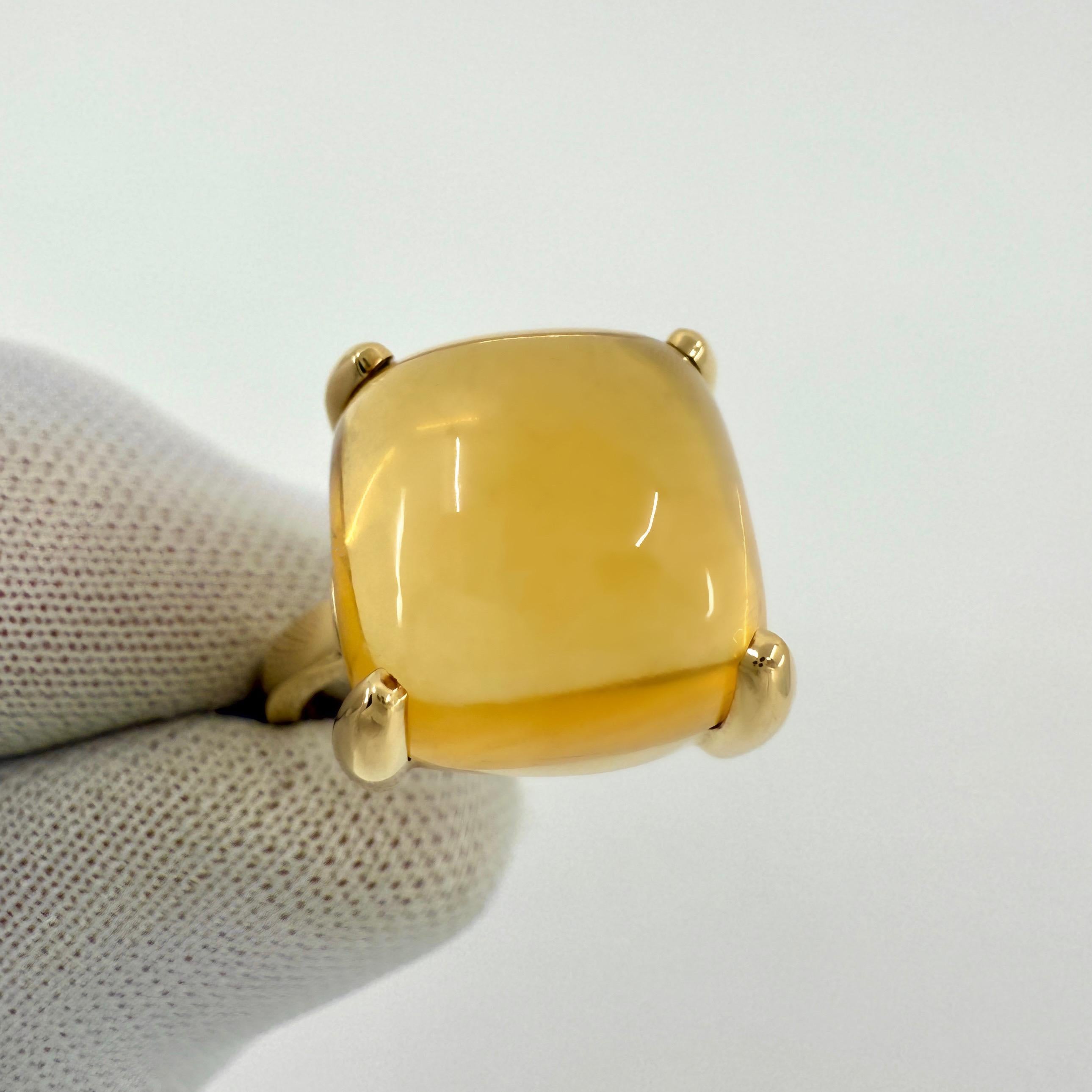 Tiffany & Co Paloma Picasso Yellow Citrine Lemon Quartz Sugarstack 18k Gold Ring 1