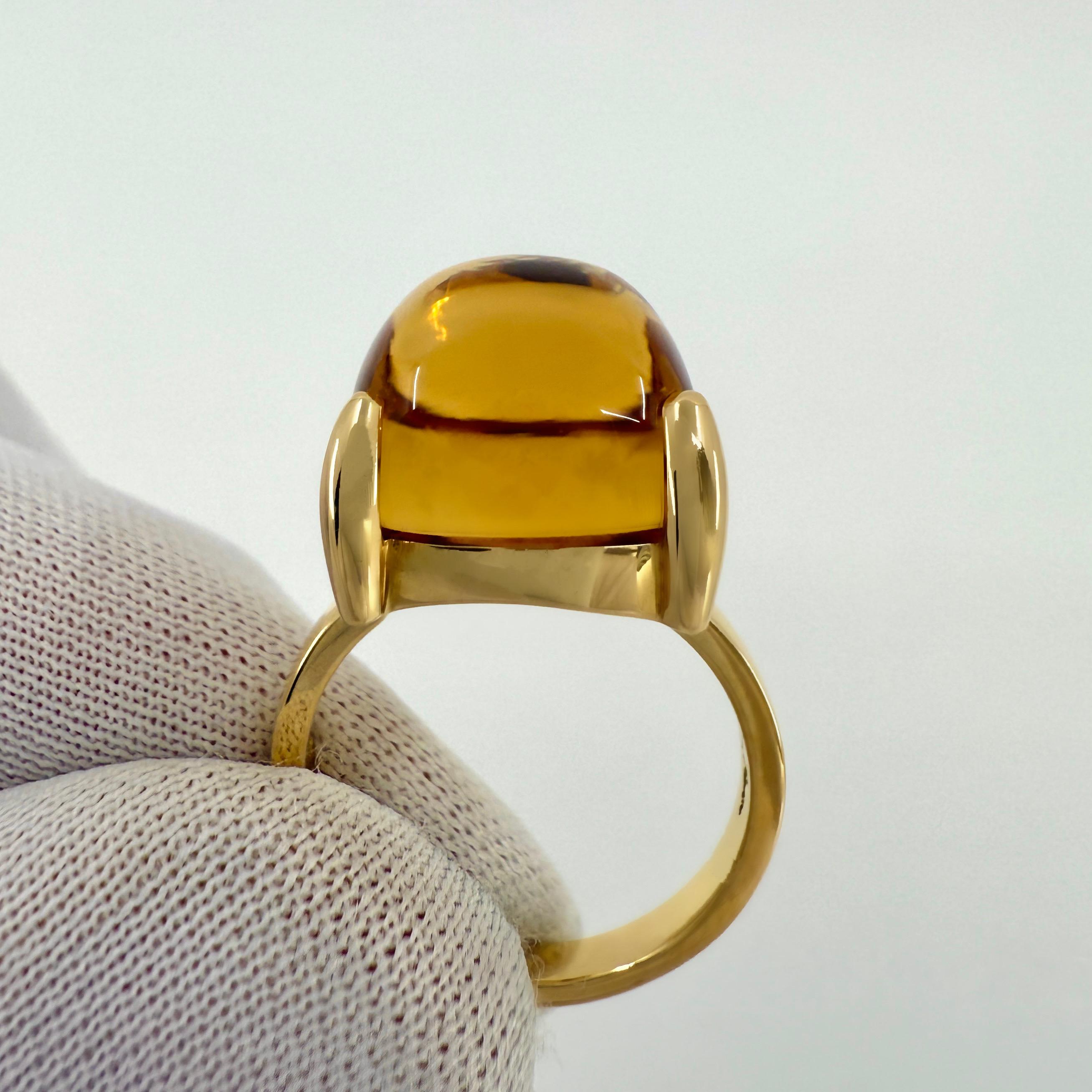 Tiffany & Co Paloma Picasso Yellow Citrine Lemon Quartz Sugarstack 18k Gold Ring 2