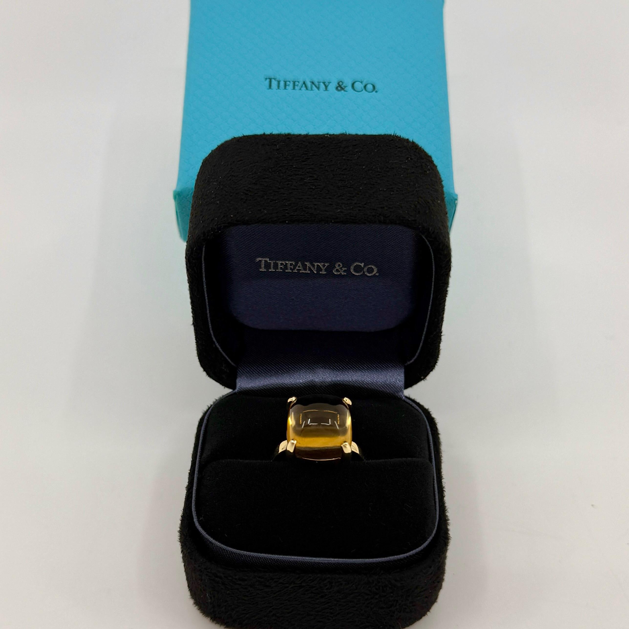 Tiffany & Co Paloma Picasso Yellow Citrine Lemon Quartz Sugarstack 18k Gold Ring 4