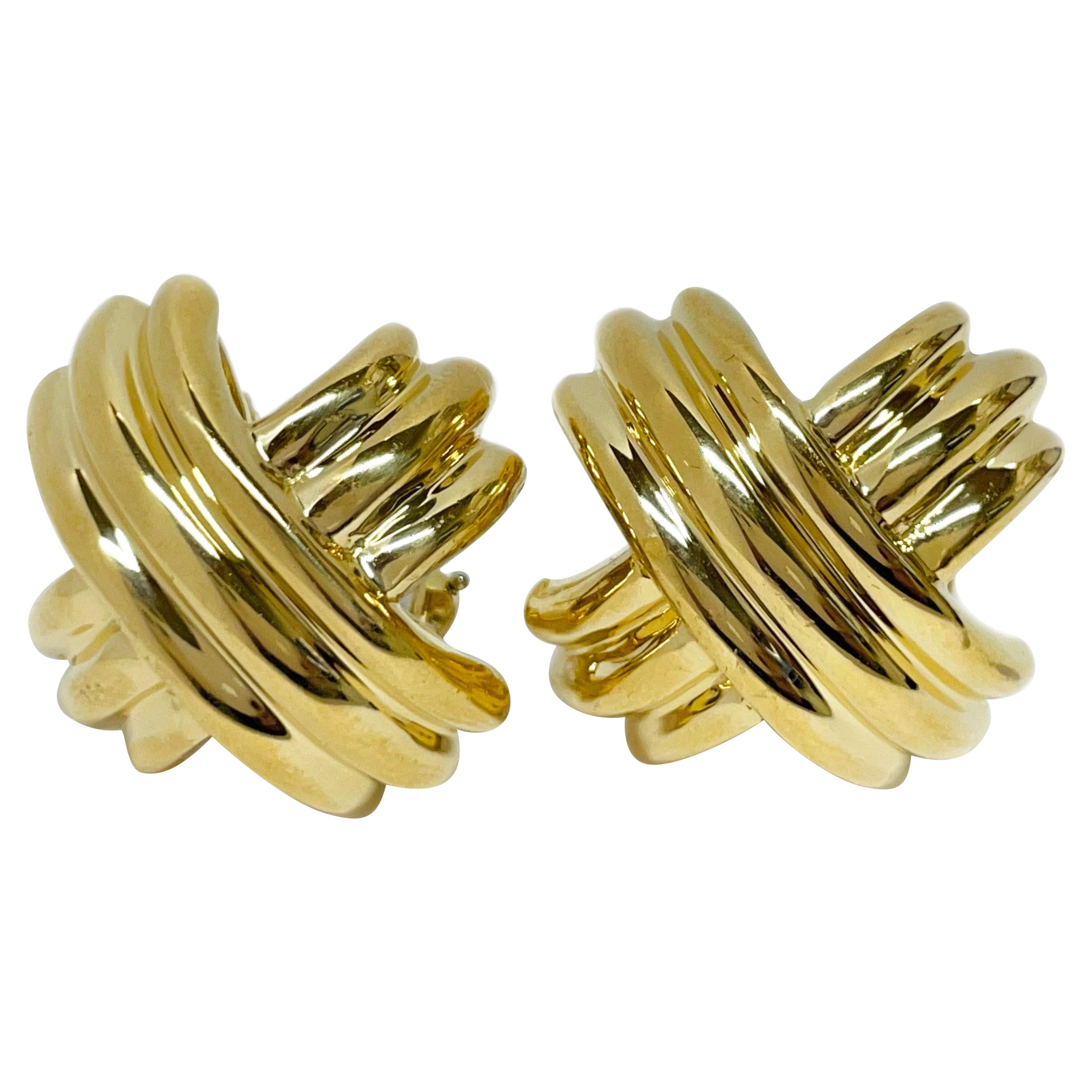 Tiffany & Co. Orecchini "X" in oro giallo Paloma Picasso