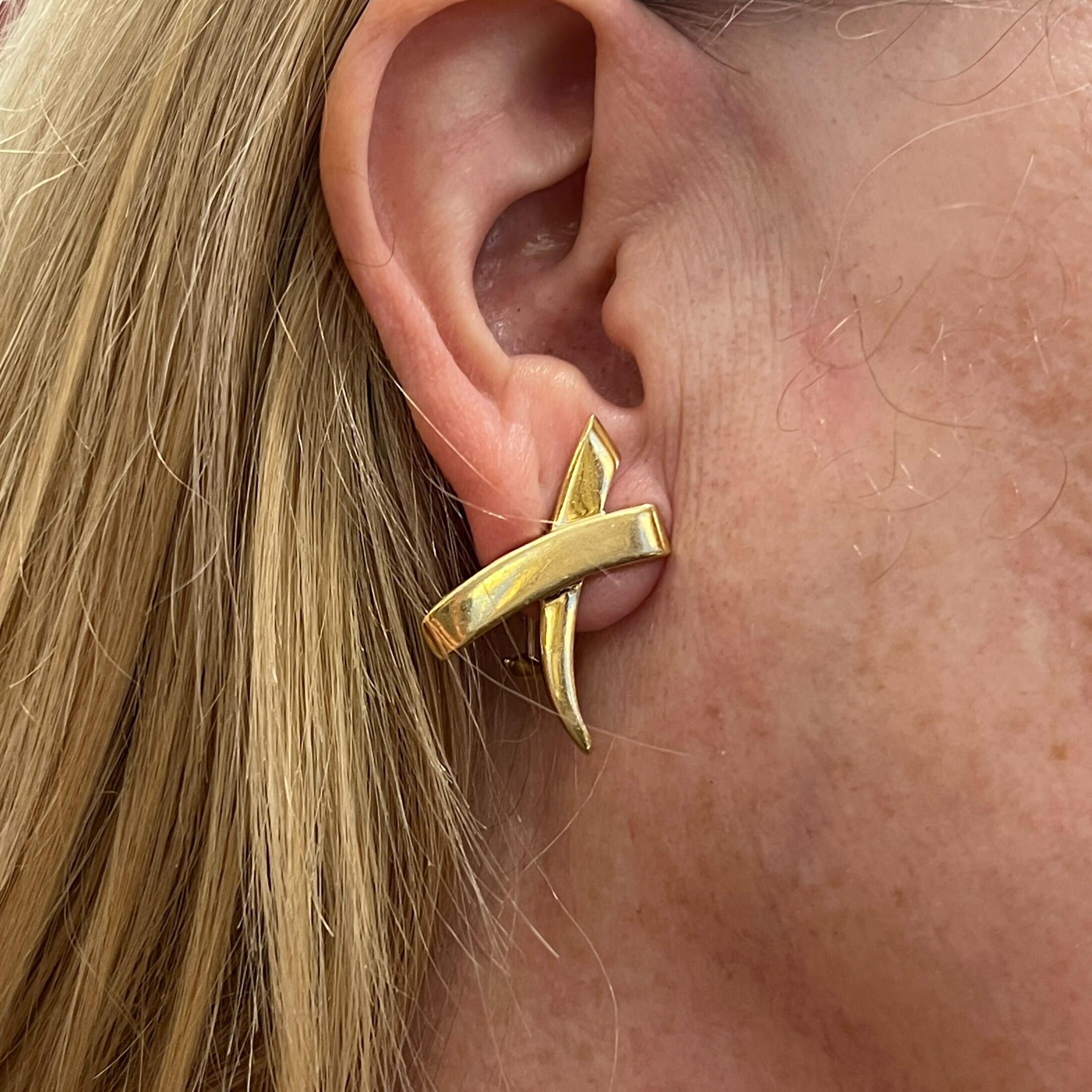 TIFFANY & CO., PALOMA PICASSO Gelbgold-Ohrringe „X Kiss“ 1