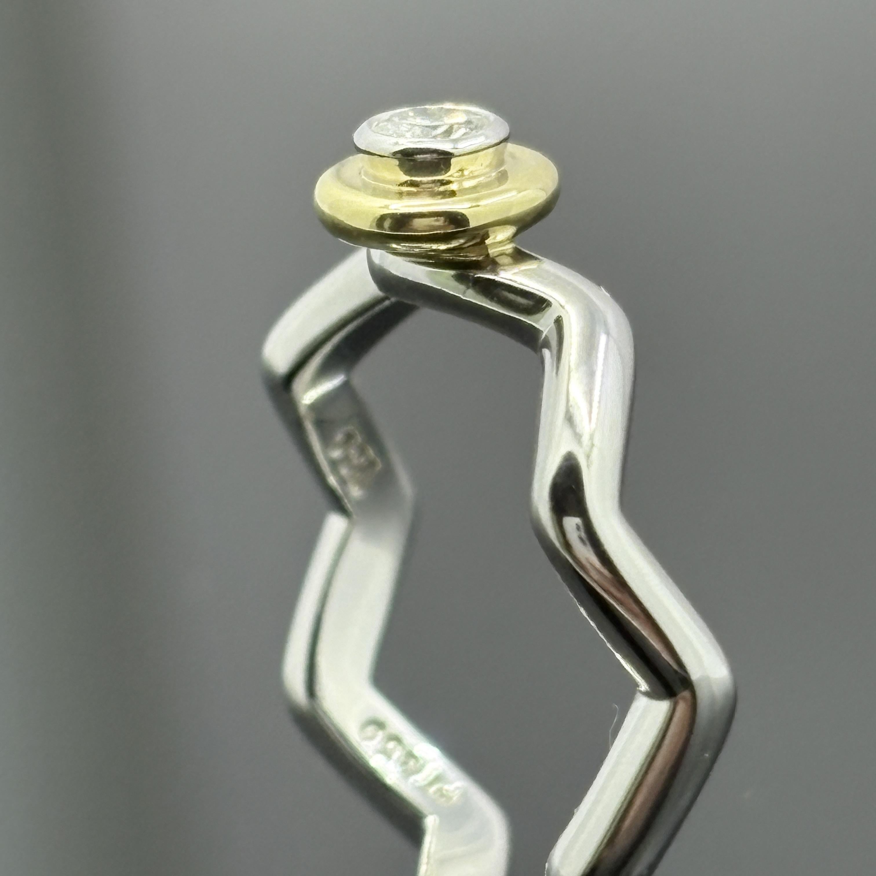 Tiffany & Co Paloma Picasso Zig Zag Diamond Ring Platinum 18k - Taille 5 1/2 en vente 2