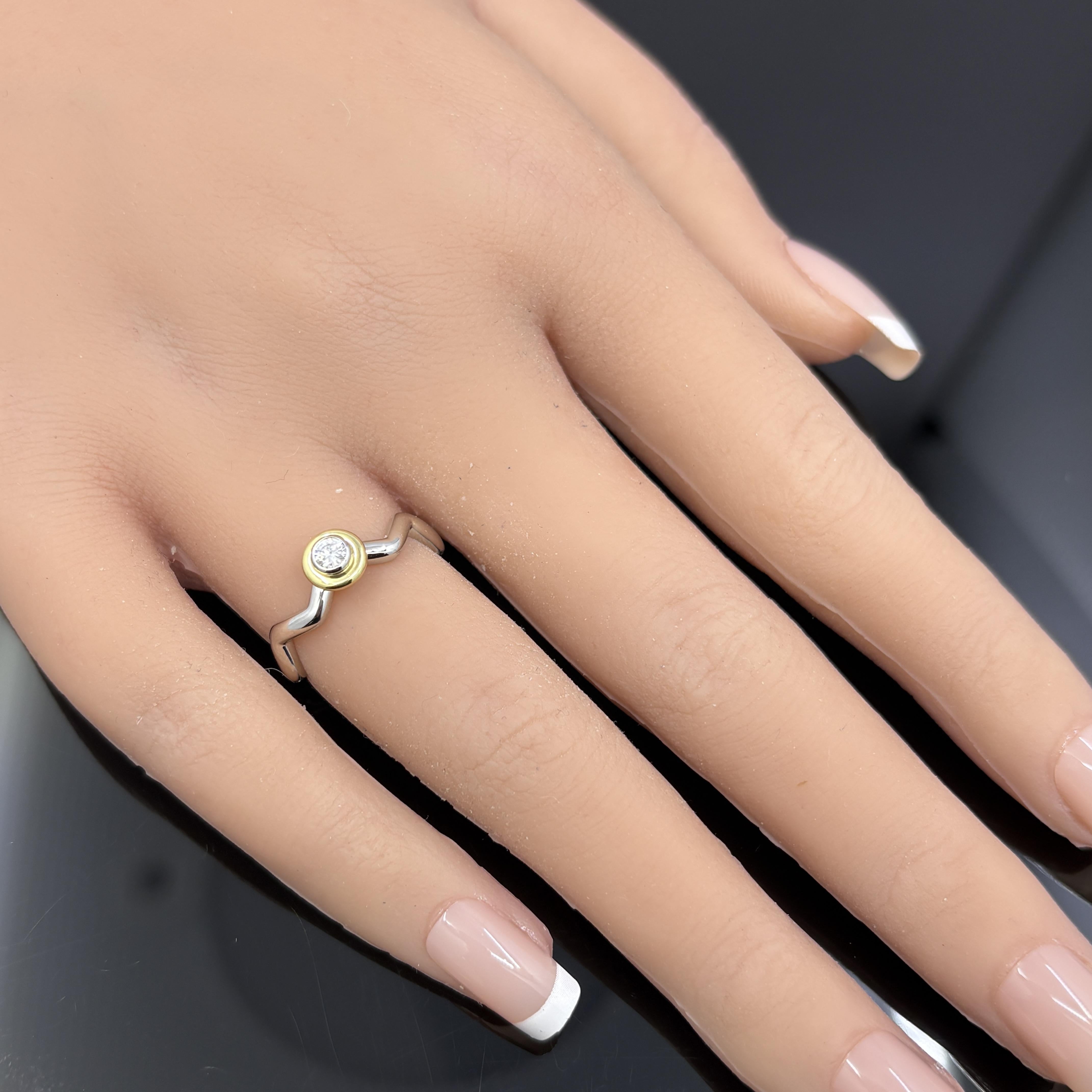 Tiffany & Co Paloma Picasso Zig Zag Diamond Ring Platinum 18k - Taille 5 1/2 en vente 4