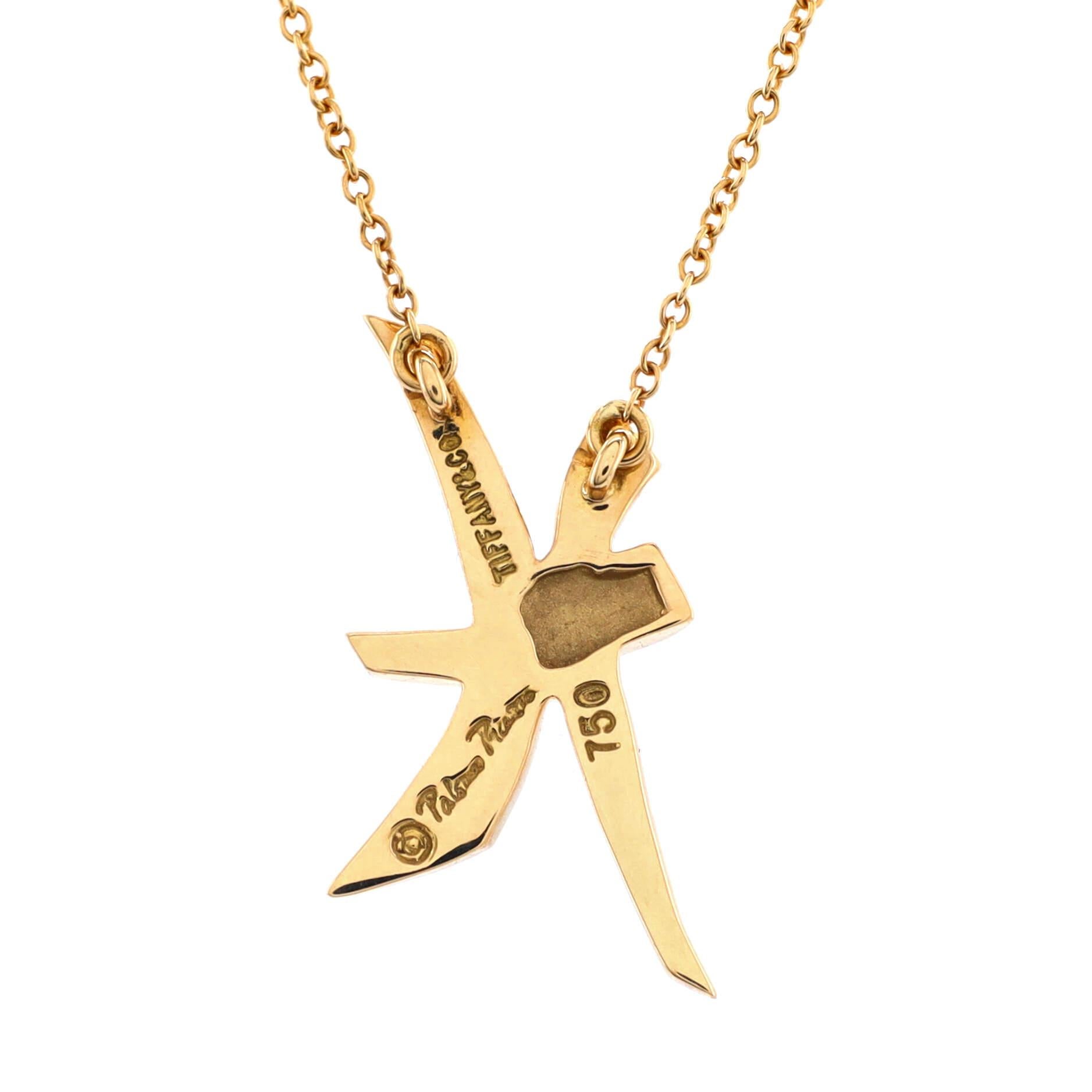 Tiffany & Co. Paloma Picasso Zodiac Pisces Pendant Necklace 18k Yellow Gold In Good Condition In New York, NY