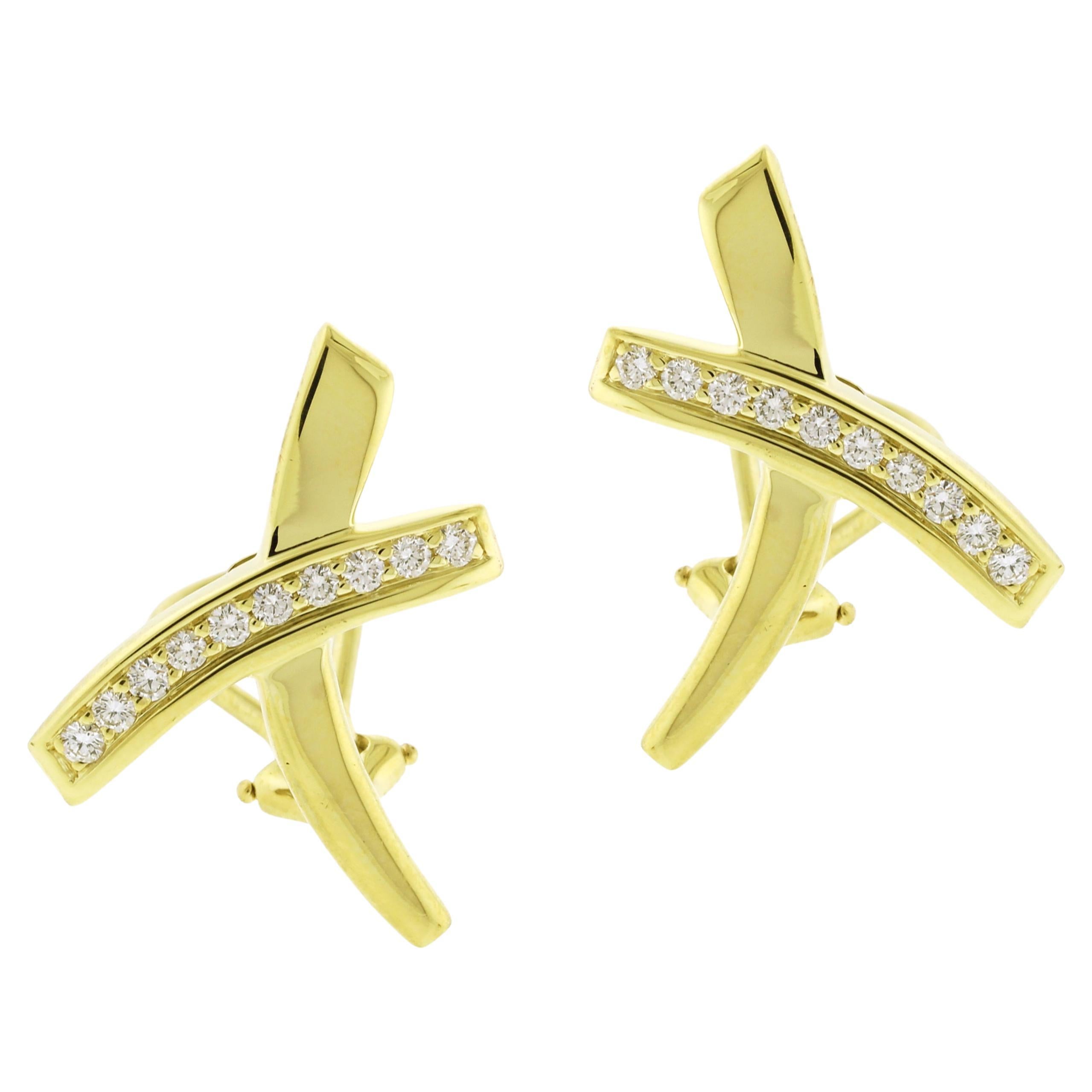 Tiffany & Co Paloma Picasso’s Large Graffiti X "Kiss" Diamond Earrings