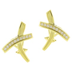 Tiffany & Co - Large graffiti X ""Kiss"" de Paloma Picasso Boucles d'oreilles en diamant