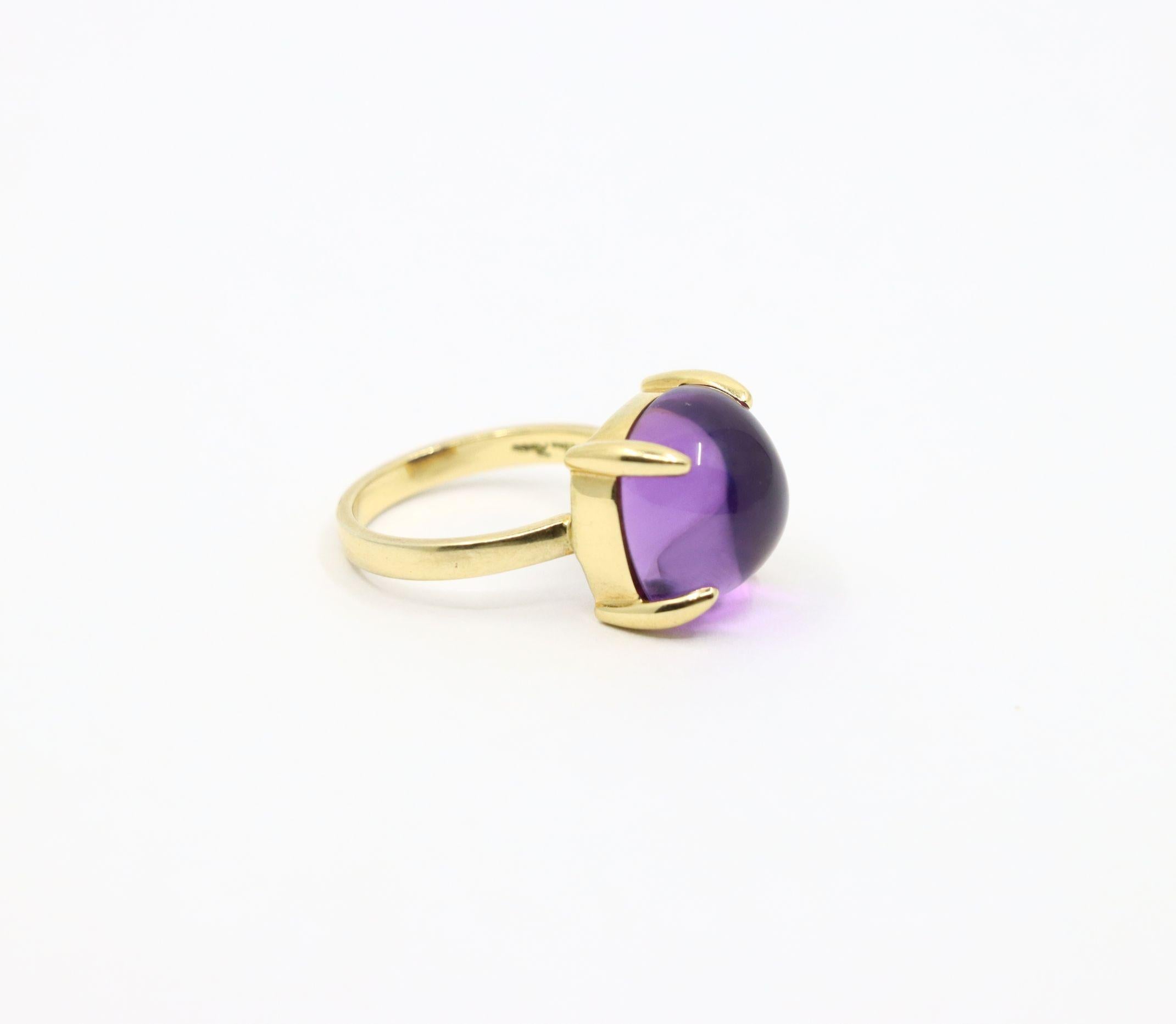 Cabochon Tiffany & Co. Anello Paloma Sugar Stacks Amethyst 18KT Gold in vendita