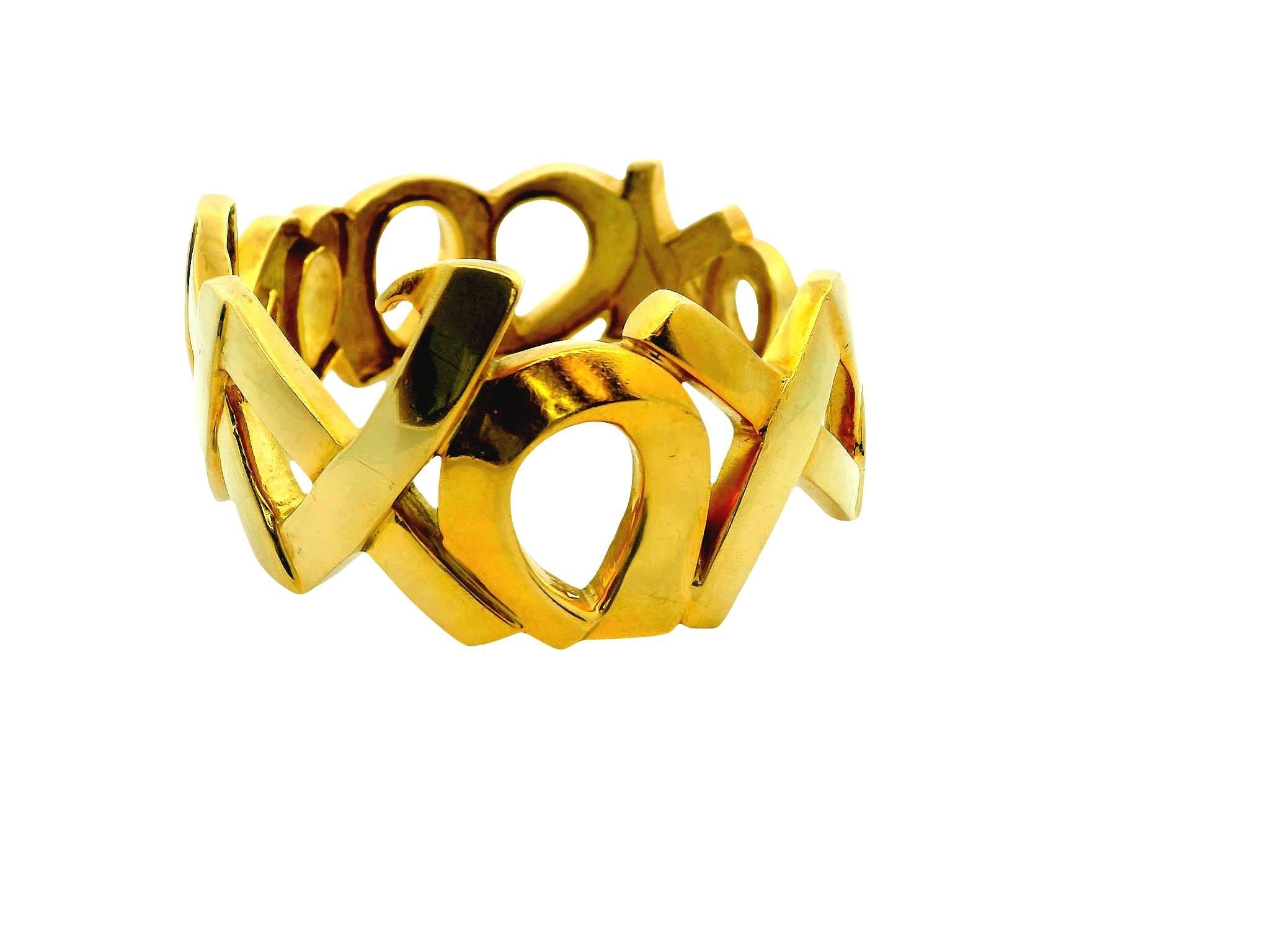 Tiffany & Co. Brazalete Paloma XO Oro Amarillo 18k Talla 17 en Bueno estado para la venta en Great Neck Plaza, NY