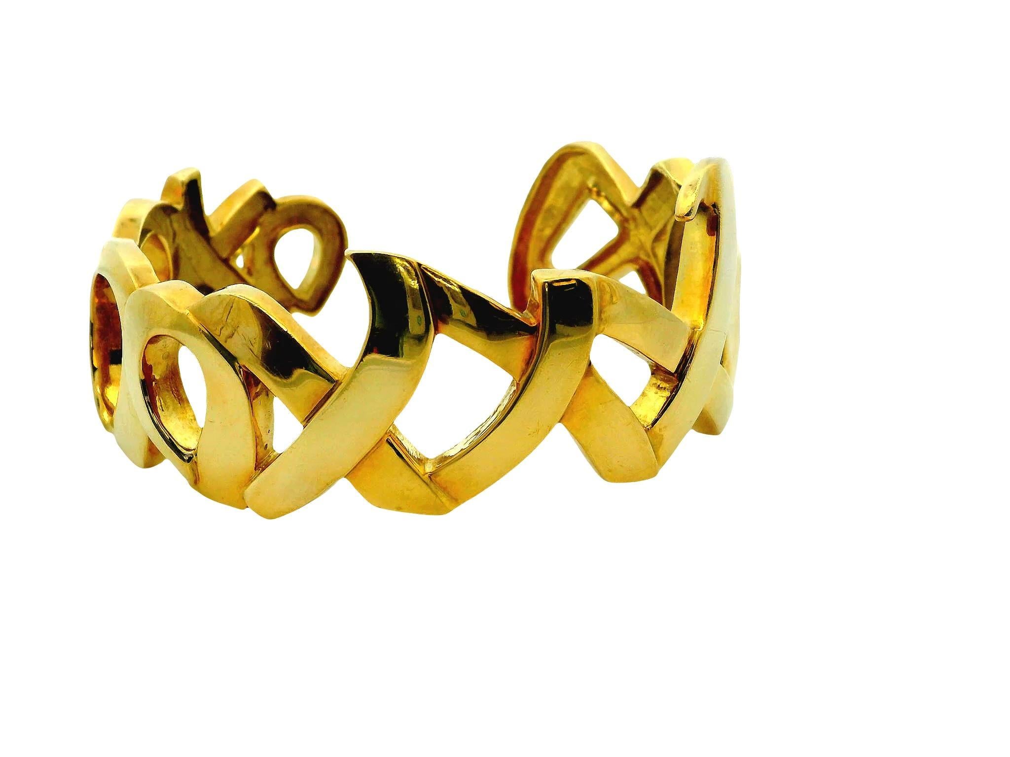 Tiffany & Co. Brazalete Paloma XO Oro Amarillo 18k Talla 17 en venta 1