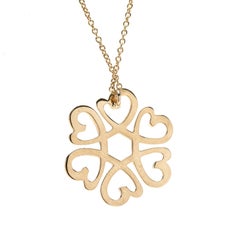 Tiffany & Co PalomaPicasso Loving Heart Flower Pendant Necklace, 18k Yellow Gold