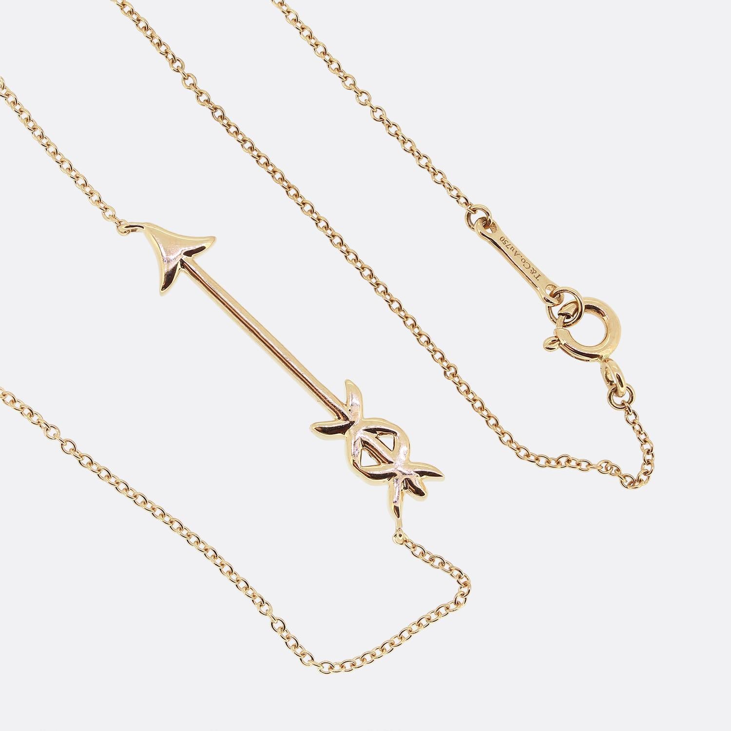 Brilliant Cut Tiffany & Co. Paloma's Graffiti Diamond Arrow Pendant Necklace