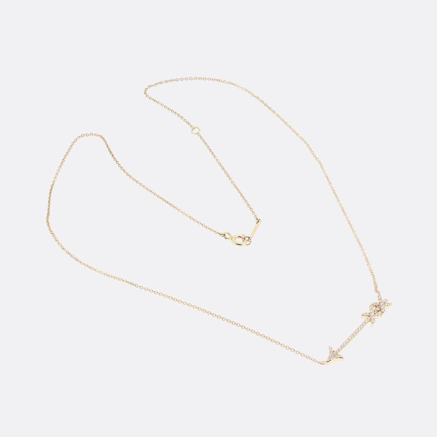 Tiffany & Co. Paloma's Graffiti Diamond Arrow Pendant Necklace In Excellent Condition In London, GB