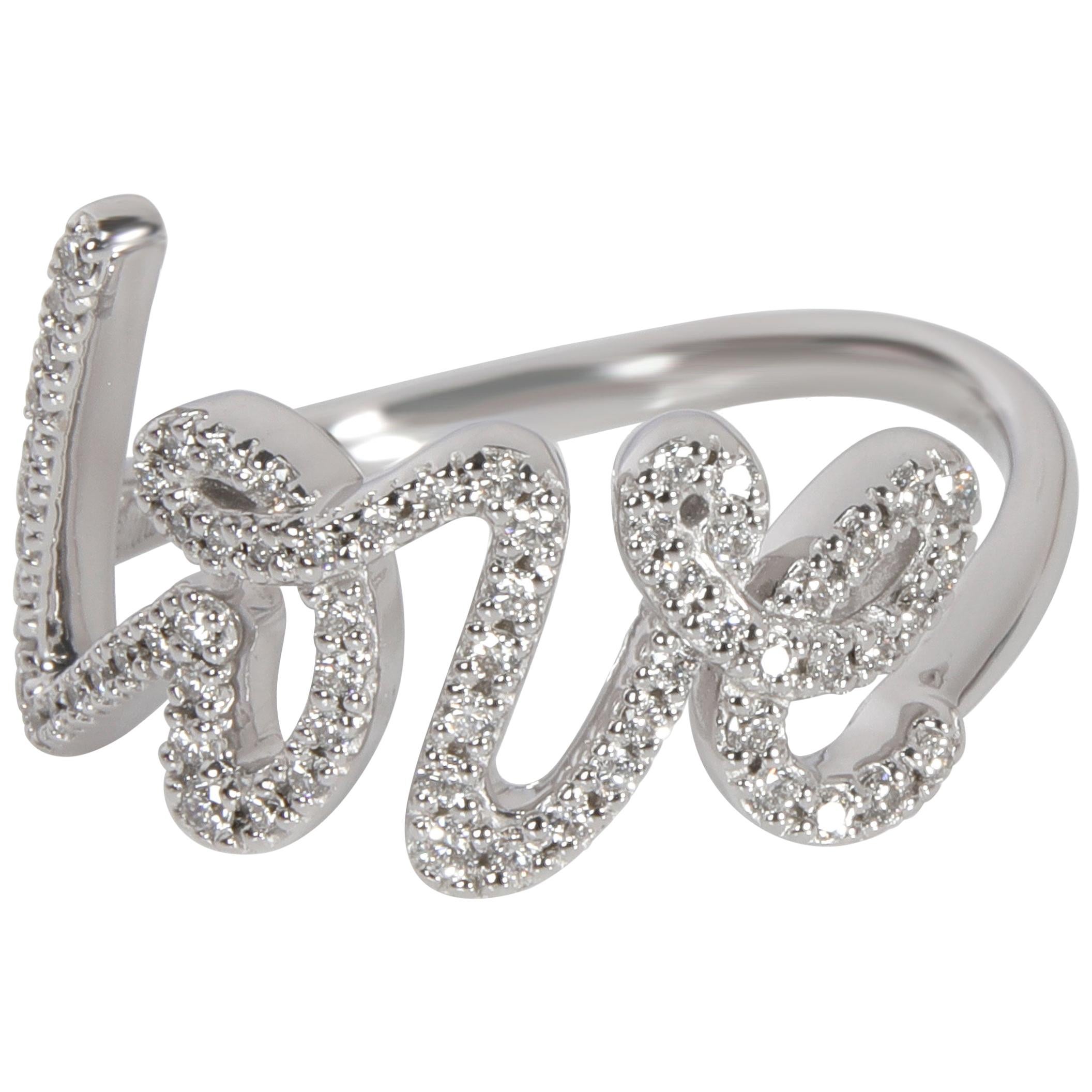 Tiffany & Co. Paloma's Graffiti Diamond Ring in 18 Karat White Gold 0.2 Carat