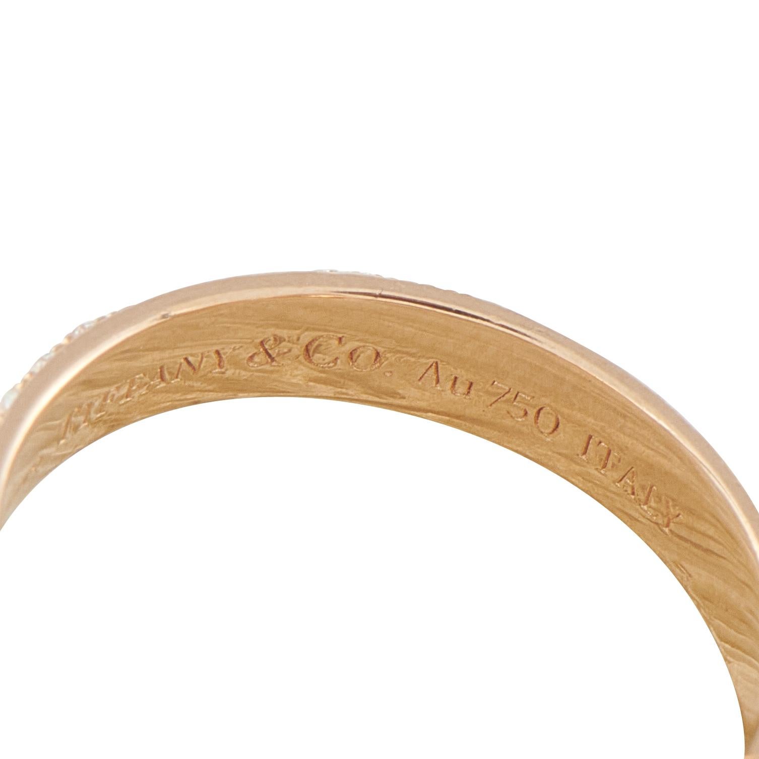 De las mujeres Tiffany & Co. Palomas Melody 18K Rose Gold Diamond Ring en venta