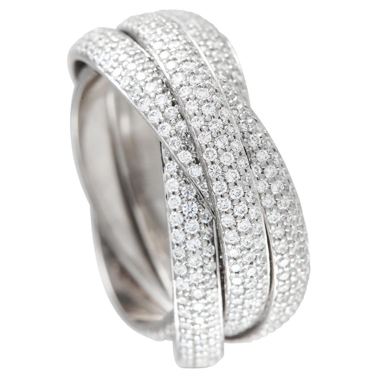 Paloma Picasso for Tiffany & Co. White Gold and Diamond Melody Five-Band Ring, Contemporary