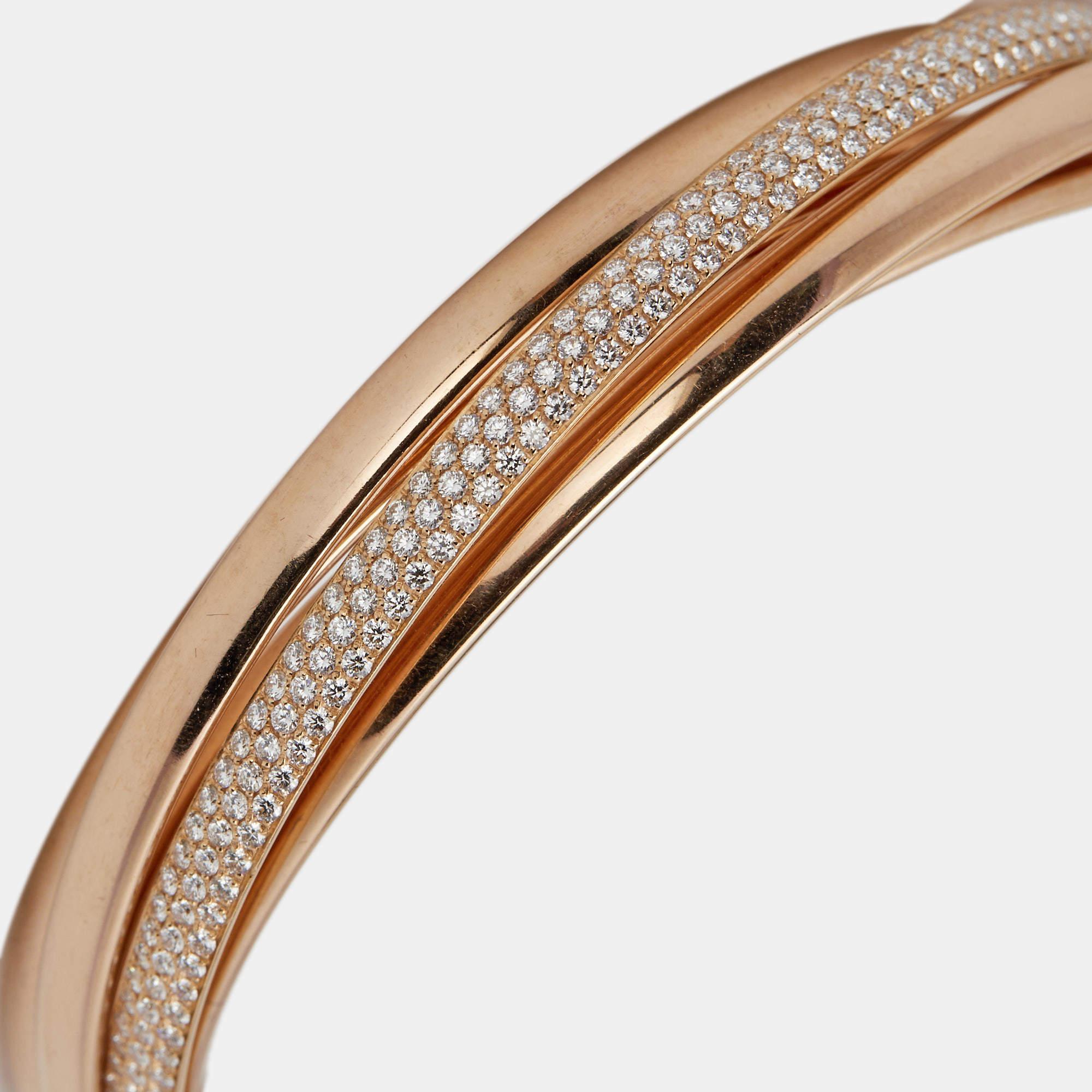 Tiffany Co. Paloma's Melody Diamonds 18k Rose Gold 5 Bangle Bracelet In Good Condition In Dubai, Al Qouz 2