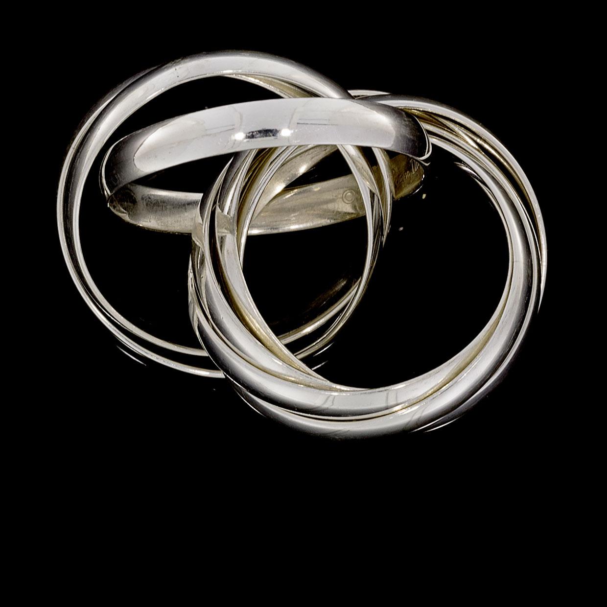 Tiffany & Co. Paloma's Melody Sterling Silver 9-Band Rolling Ring In Excellent Condition In Columbia, MO
