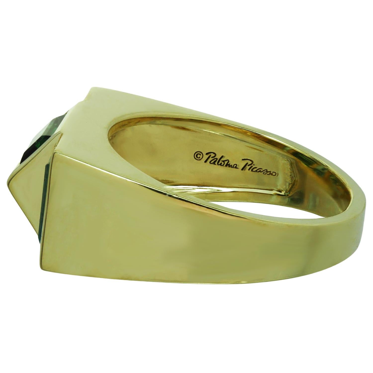 Tiffany & Co. Paloma's Studio Baguette 4 Stone 18k Yellow Gold Ring In Excellent Condition In New York, NY