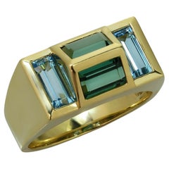 Tiffany & Co. Paloma's Studio Baguette 4 Stone 18k Yellow Gold Ring
