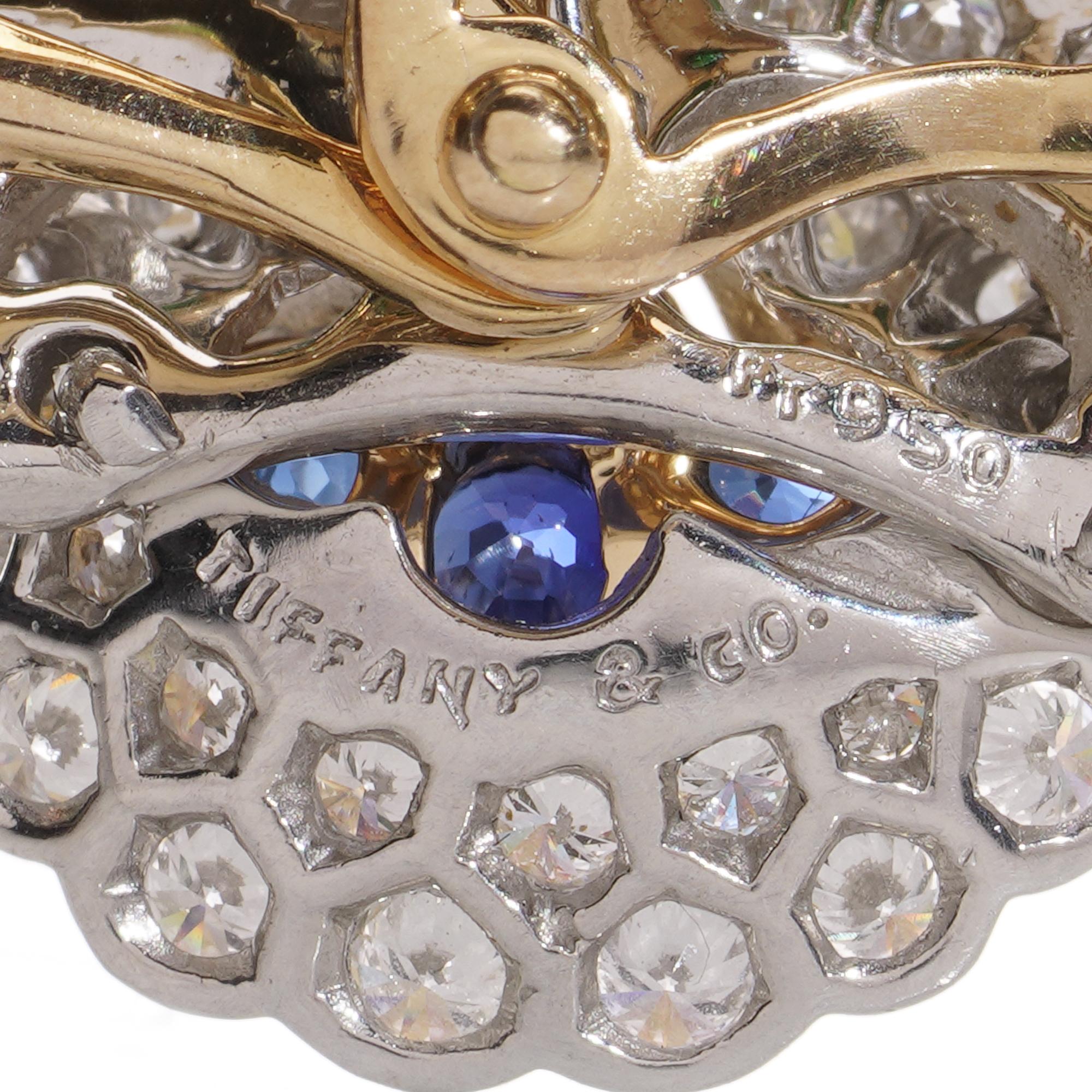 Tiffany & Co. Pansy Brooch with Diamonds, Sapphires, Tsavorite Garnets For Sale 2