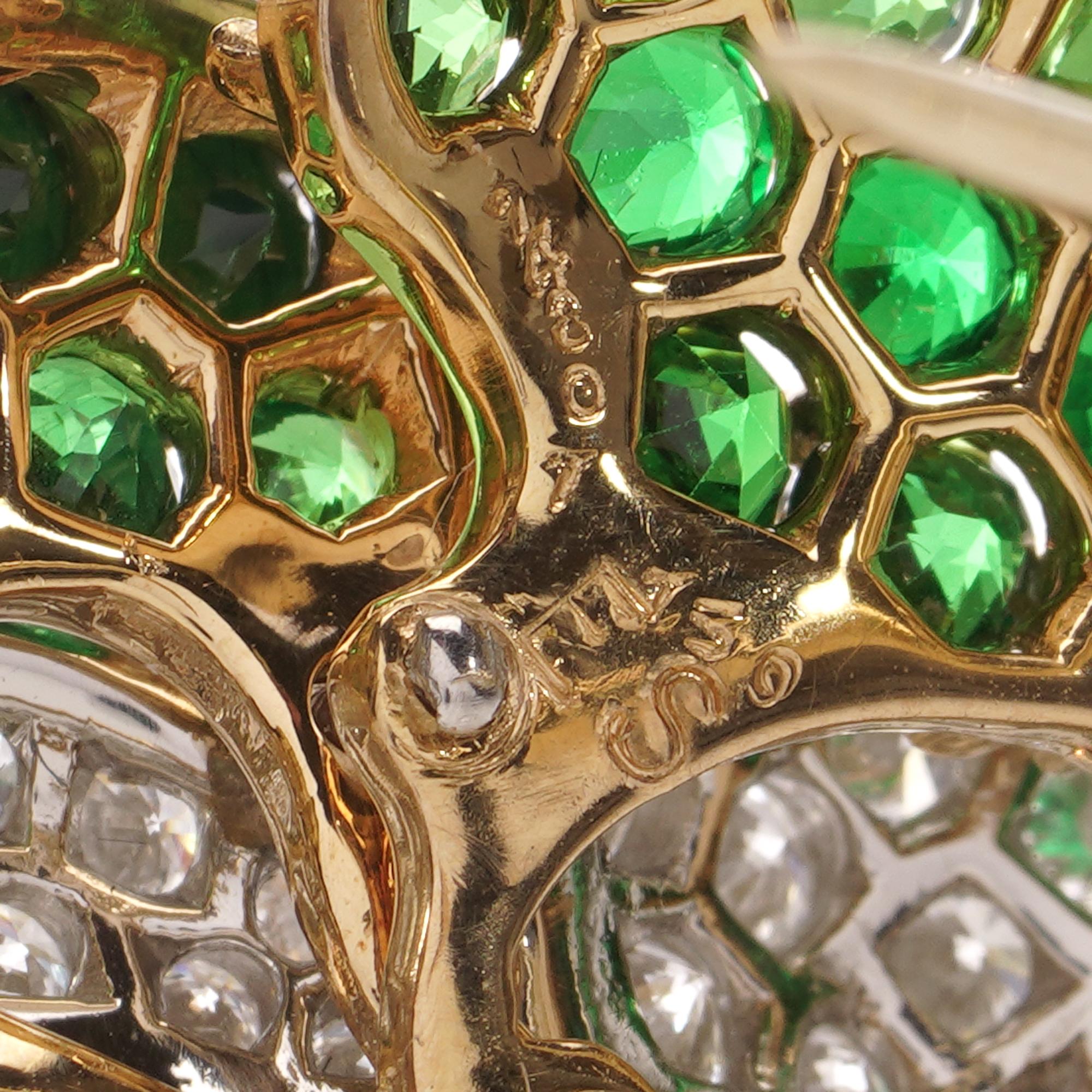 Tiffany & Co. Pansy-Brosche mit Diamanten, Saphiren, Tsavorit-Granats im Angebot 3