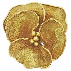 Tiffany & Co Pansy Flower Gold Brooch Pin