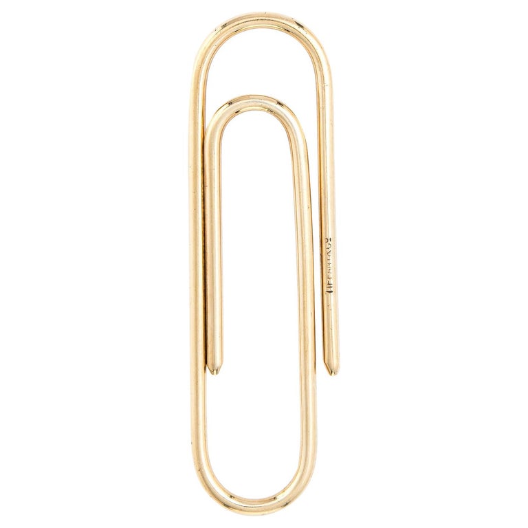 Tiffany and Co. Paper Clip 14 Karat Gold Vintage Fine Jewelry Money Men