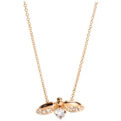 Tiffany & Co. Paper Flower Diamond Firefly Necklace in 18K Rose Gold 0.38 Carat