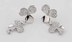 Tiffany & Co. Paper Flower Diamond Platinum Drop Earrings
