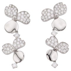 Tiffany & Co. Orecchini pendenti in platino con diamanti a fiore di carta