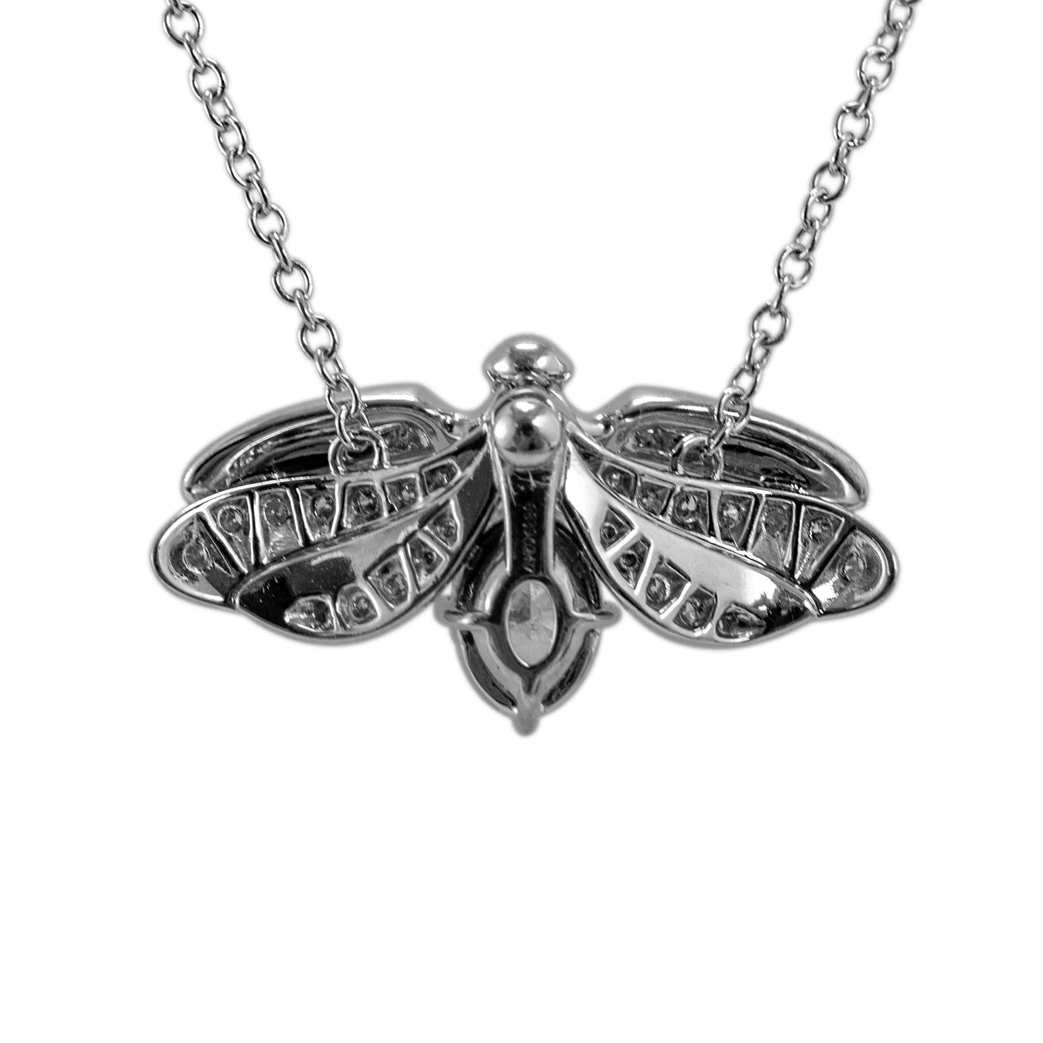 Taglio rotondo Tiffany & Co. Collana con ciondolo a forma di farfalla con diamante in platino della Collection'S in vendita
