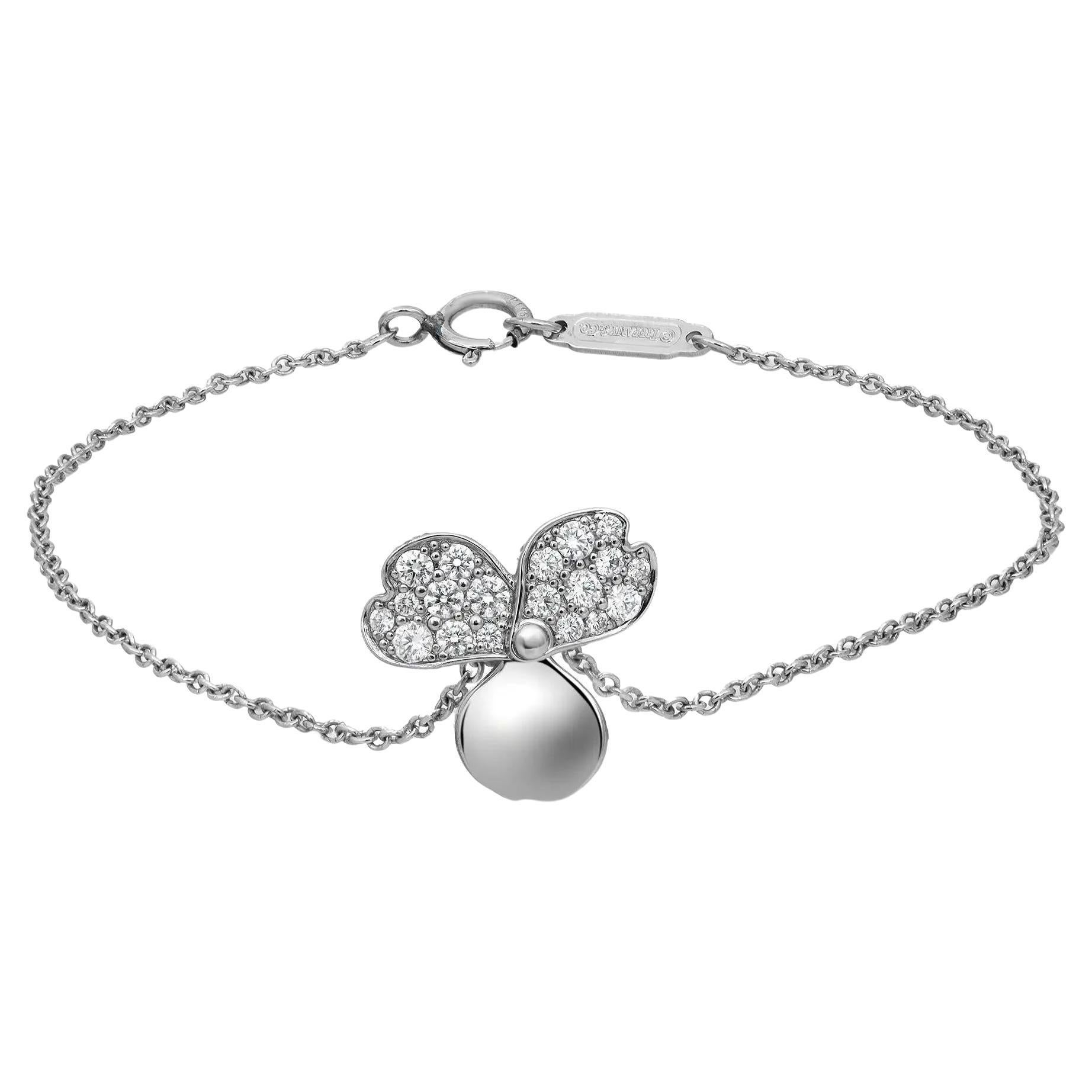 Tiffany & Co. Paper Flowers Diamond Bracelet Platinum 6.5 Inches For Sale
