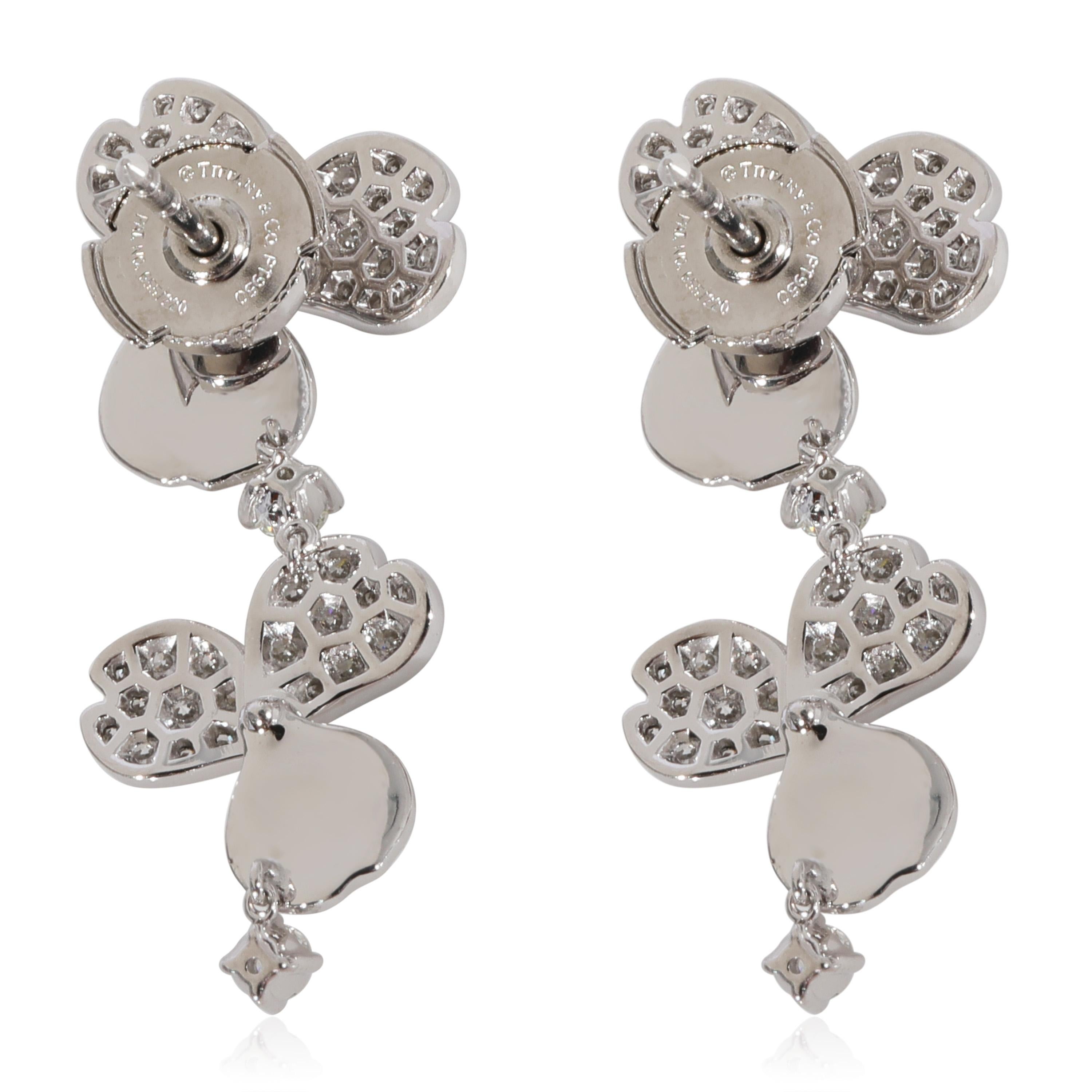 Tiffany & Co. Boucles d'oreilles Paper Flowers en platine 950 1,02 ct. pt. Pour femmes en vente