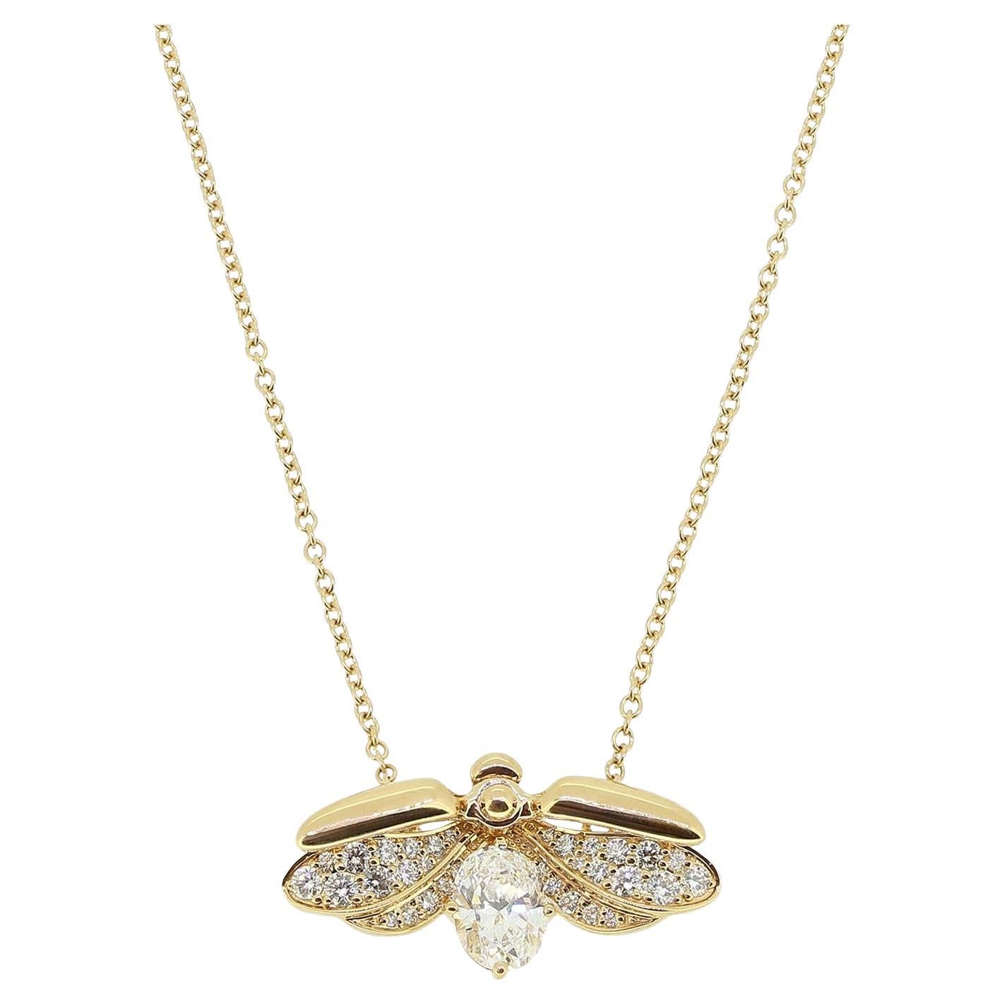 Tiffany & Co. Paper Flowers Diamond Firefly Pendant Necklace
