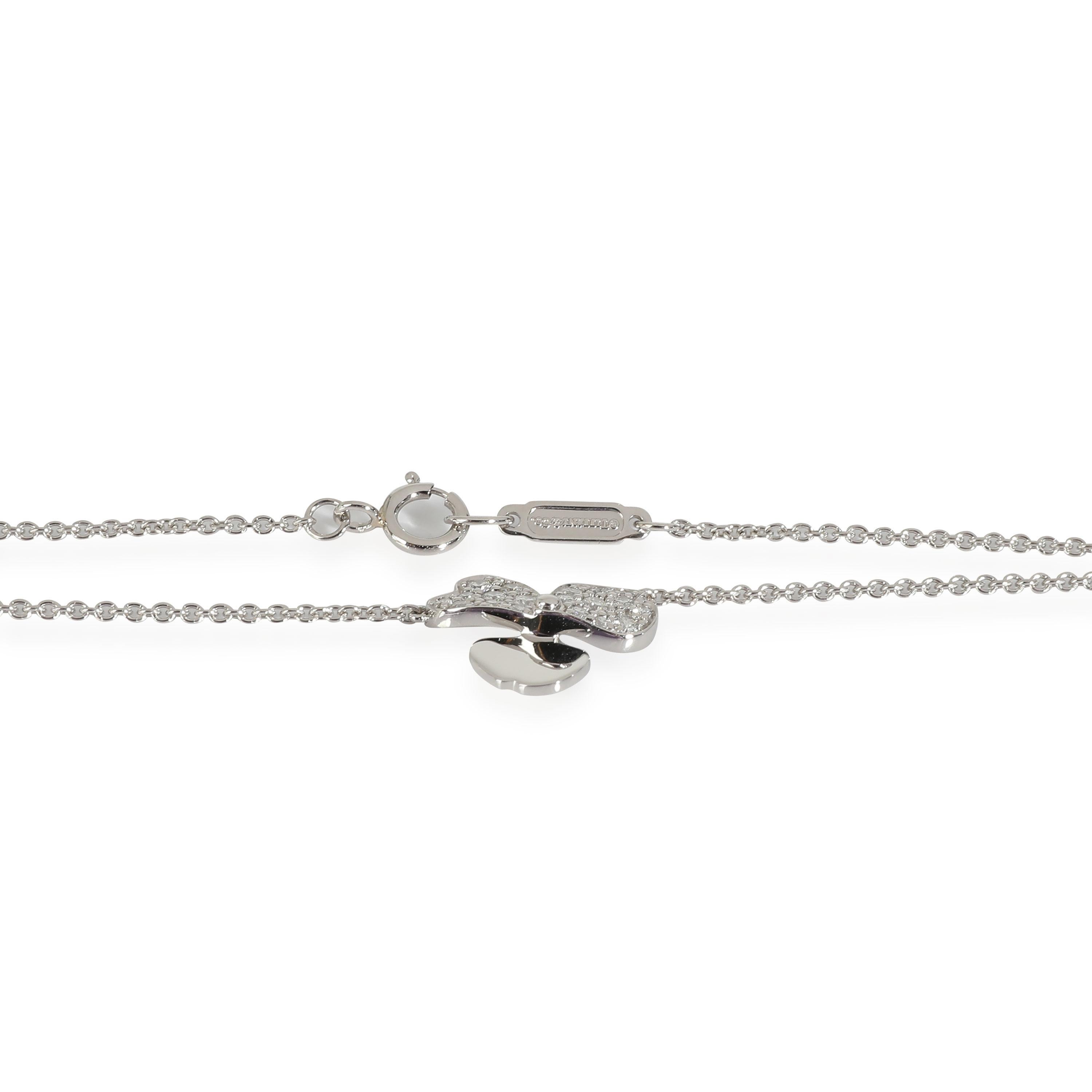 Women's or Men's Tiffany & Co. Paper Flowers Diamond Pendant in  Platinum For Sale