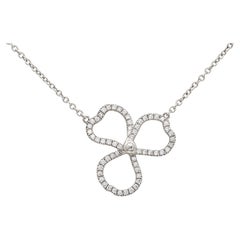 Tiffany & Co. Papierblumen Diamant-Anhänger Halskette