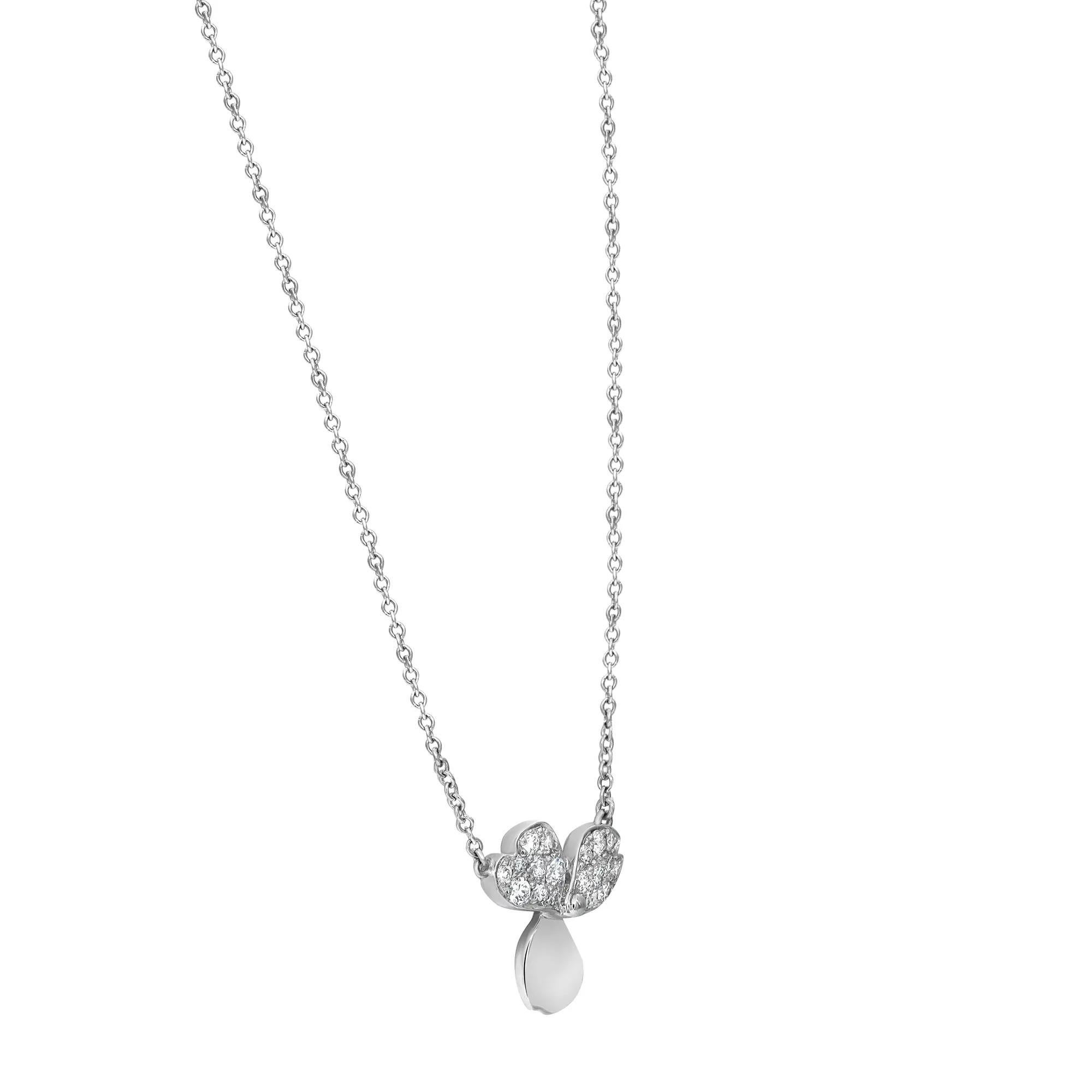 Modern Tiffany & Co. Paper Flowers Diamond Pendant Necklace Platinum 16 Inches For Sale