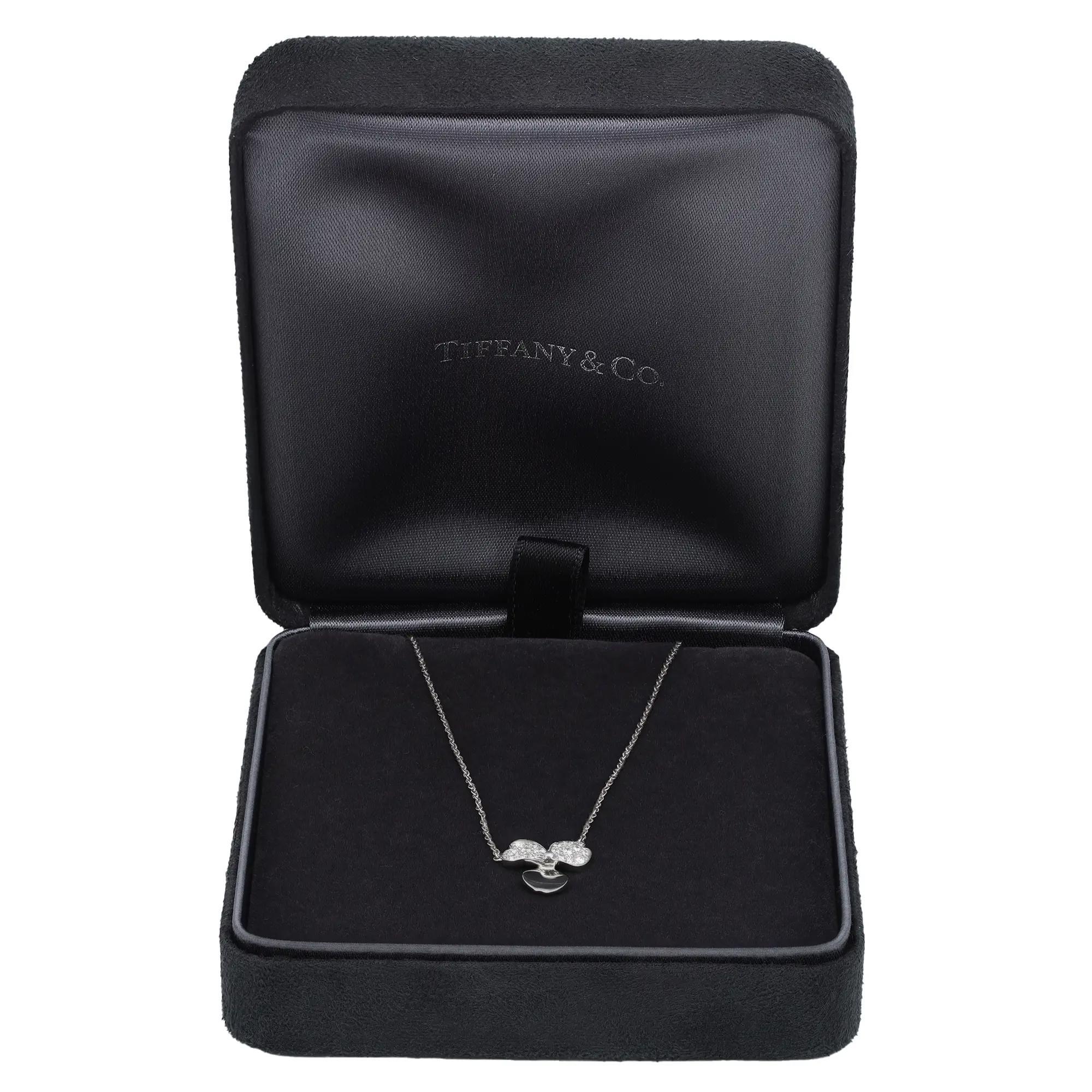 Women's Tiffany & Co. Paper Flowers Diamond Pendant Necklace Platinum 16 Inches For Sale