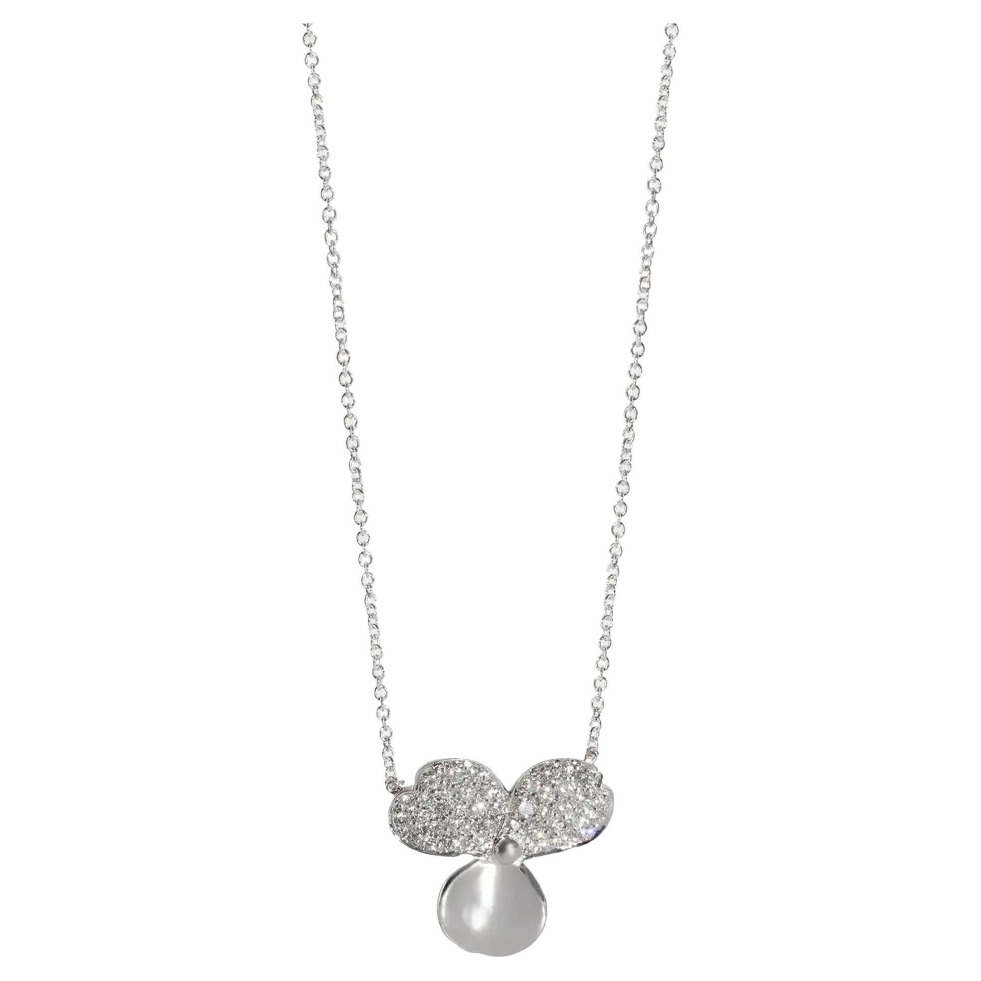 Tiffany & Co. Collier pendentif fleurs en papier et diamants, 16 pouces en vente