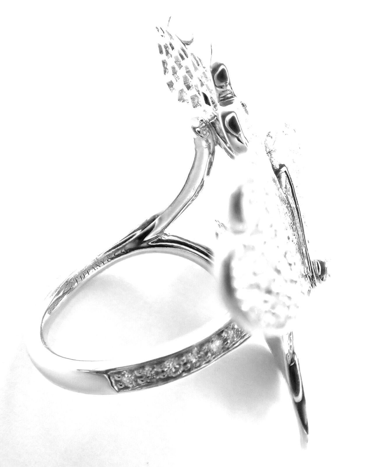 Brilliant Cut Tiffany & Co Paper Flowers Diamond Platinum Large Ring For Sale