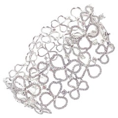 Breites Platinarmband von Tiffany & Co mit Papierblumen und Diamanten