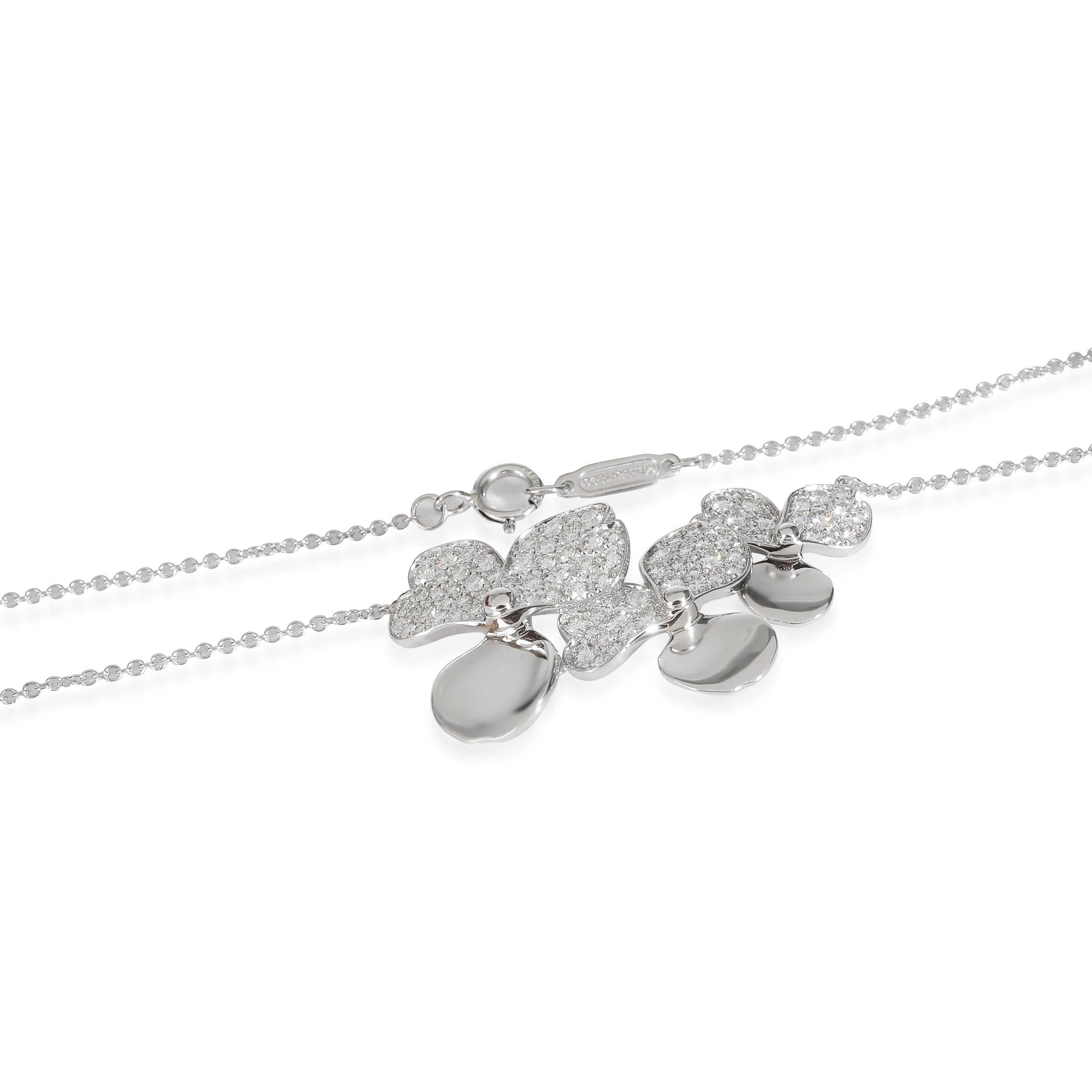 Tiffany & Co. Papier-Blumen-Mode-Halskette in  0.78 CTW Platin für Damen oder Herren