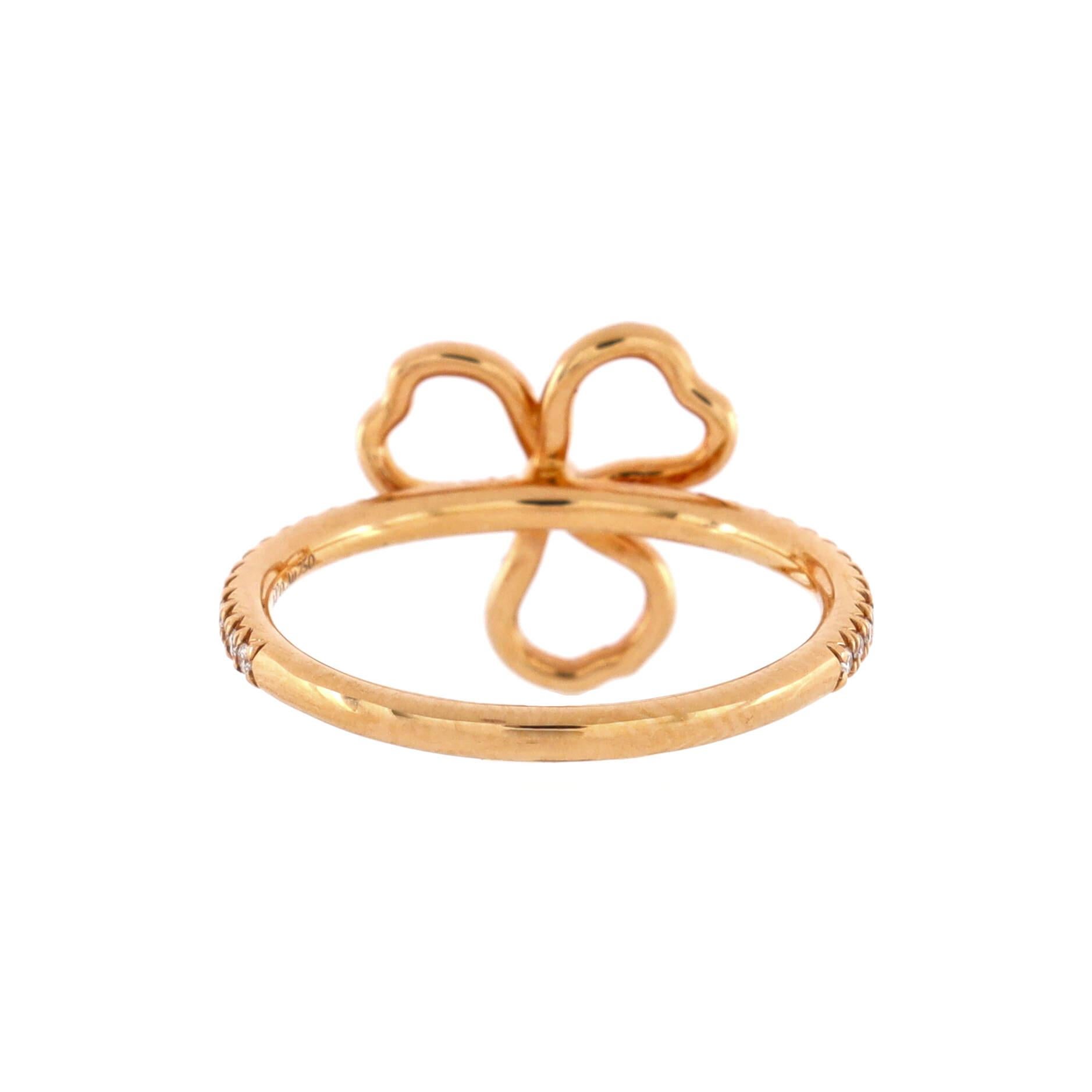 Tiffany & Co. Paper Flowers Open Ring 18k Rose Gold and Diamonds Mini In Good Condition In New York, NY